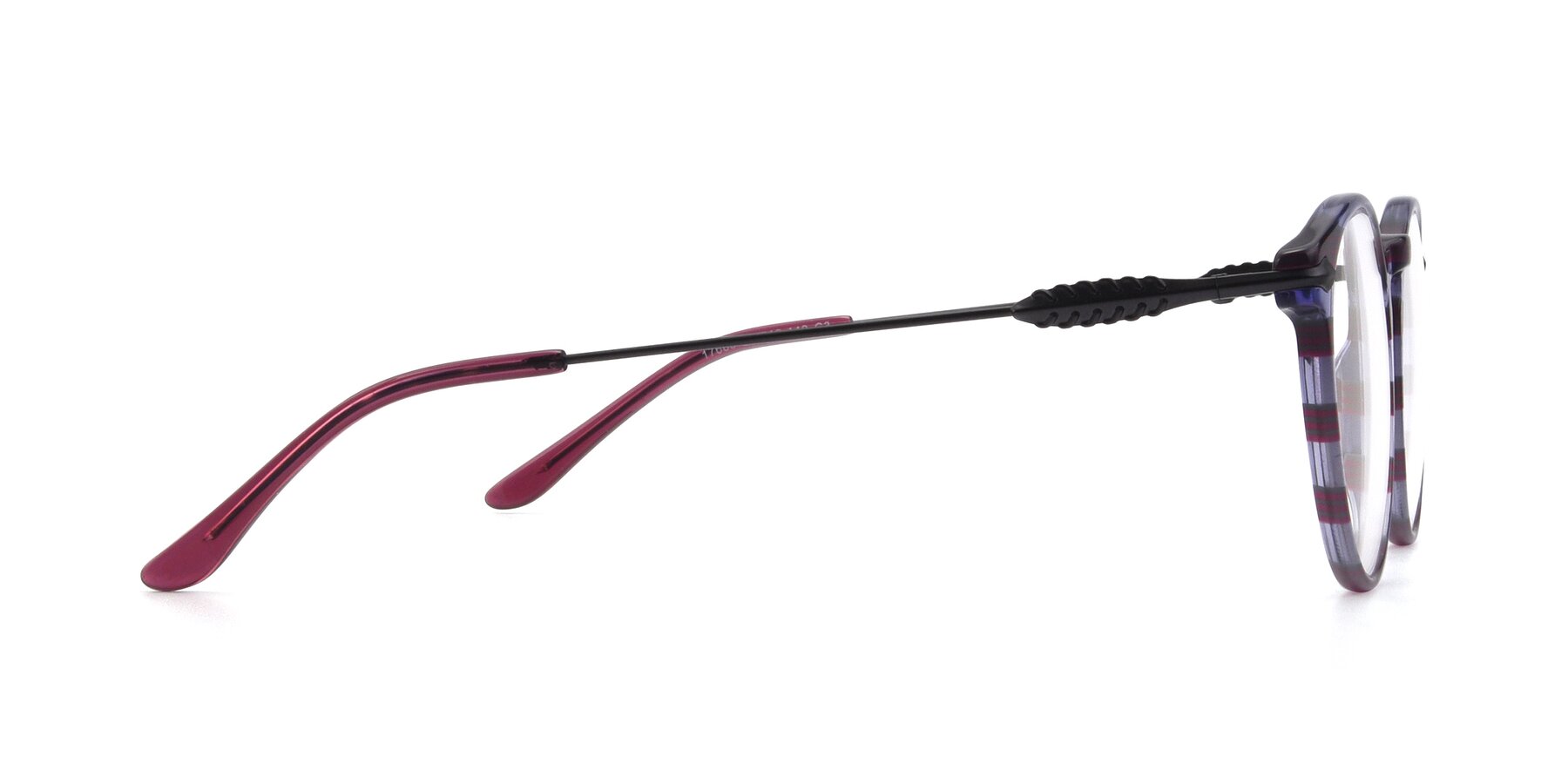 Side of 17660 in Stripe Purple with Clear Reading Eyeglass Lenses