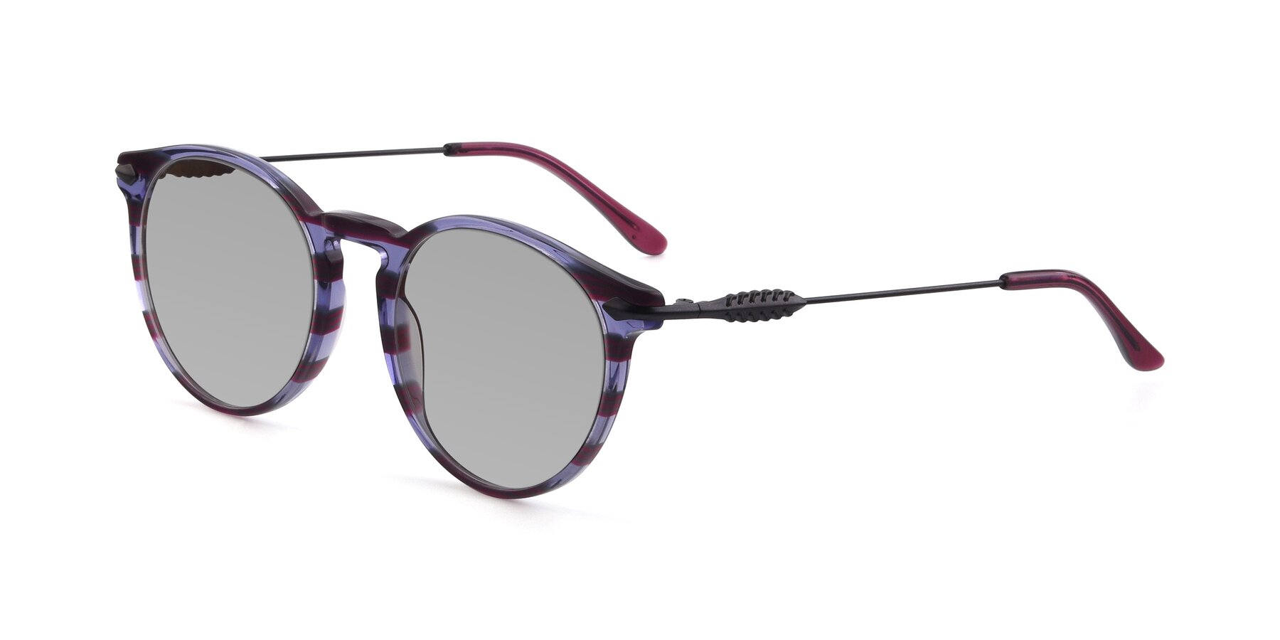 Angle of 17660 in Stripe Purple with Light Gray Tinted Lenses