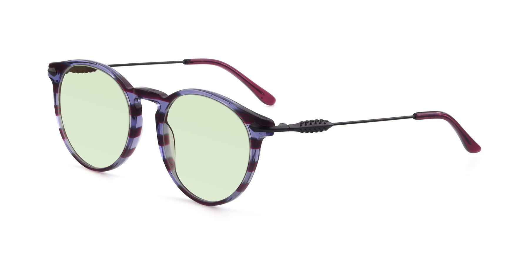 Angle of 17660 in Stripe Purple with Light Green Tinted Lenses