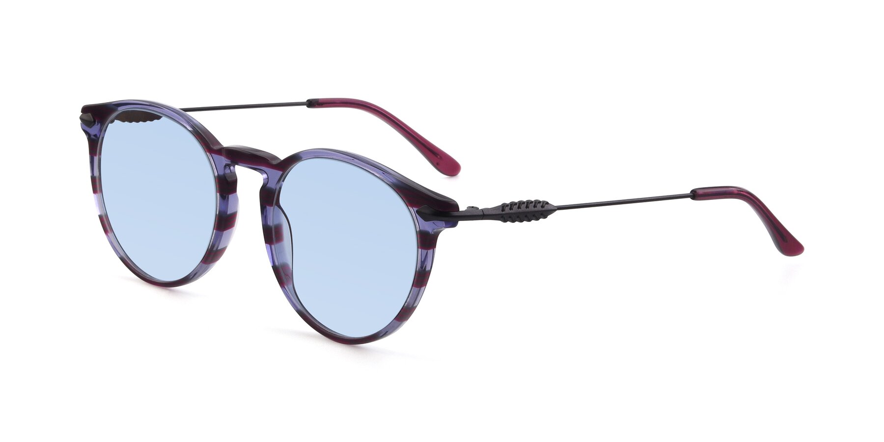 Angle of 17660 in Stripe Purple with Light Blue Tinted Lenses