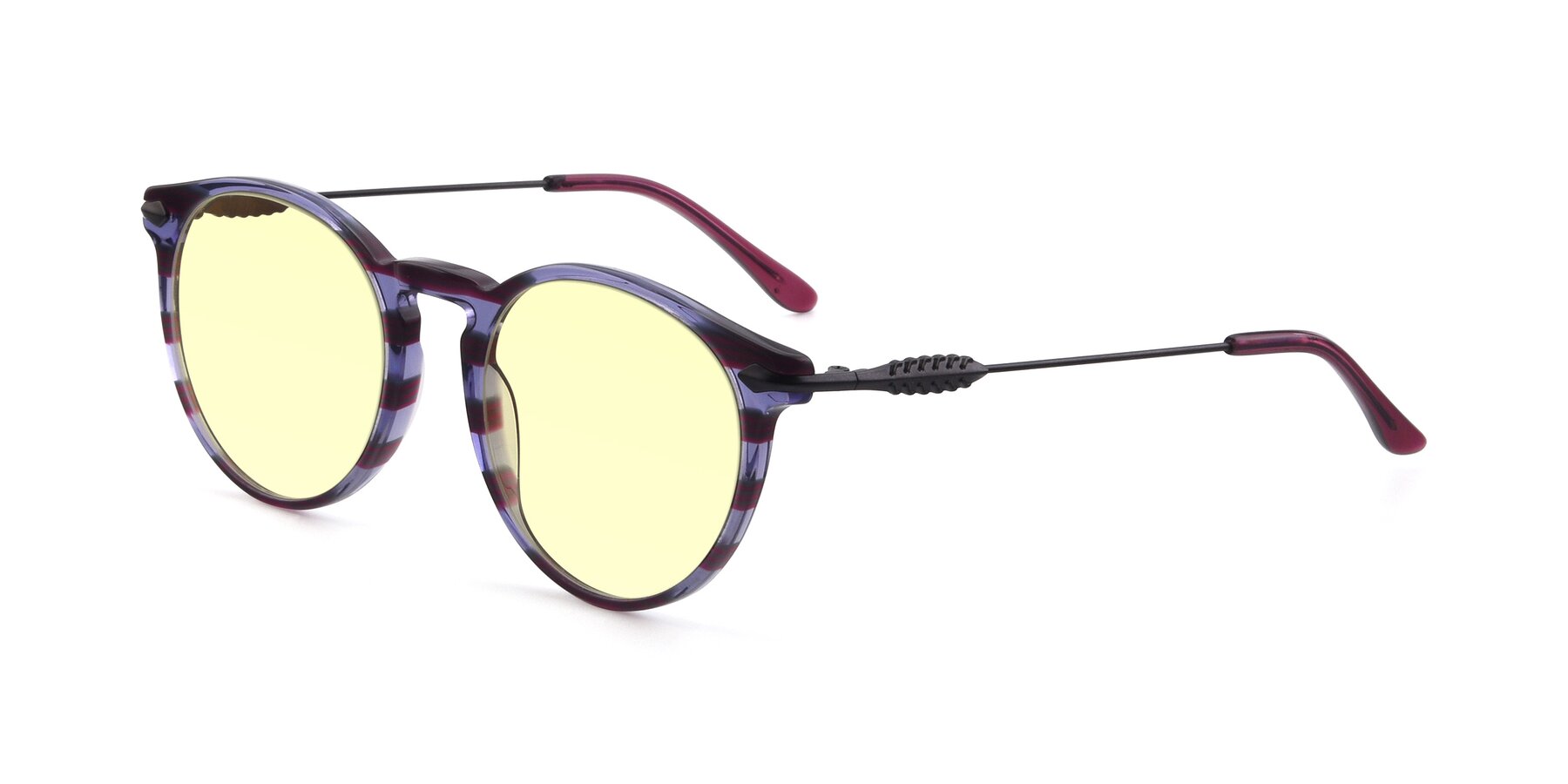 Angle of 17660 in Stripe Purple with Light Yellow Tinted Lenses