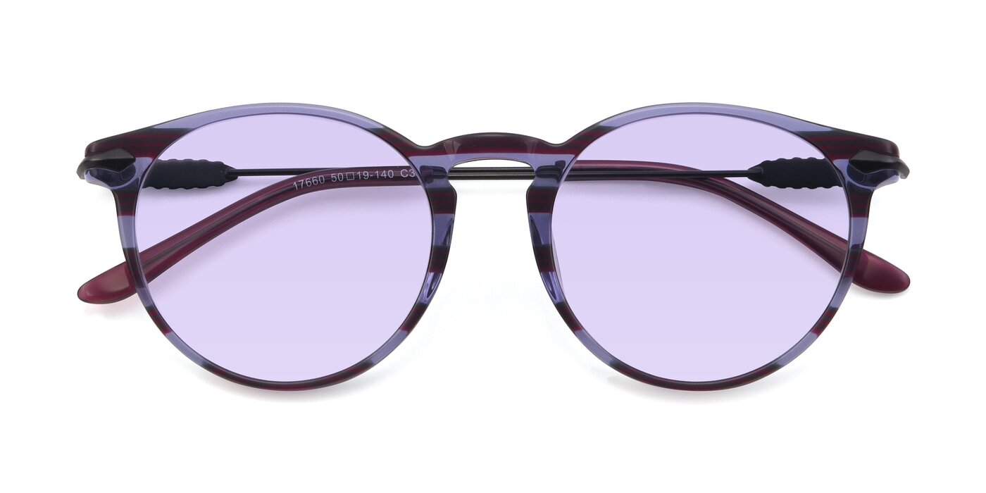 17660 - Stripe Purple Tinted Sunglasses