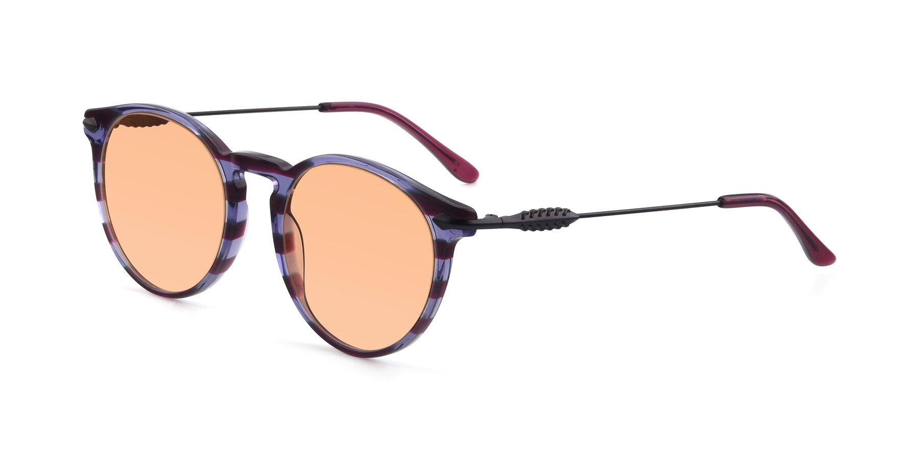 Angle of 17660 in Stripe Purple with Light Orange Tinted Lenses
