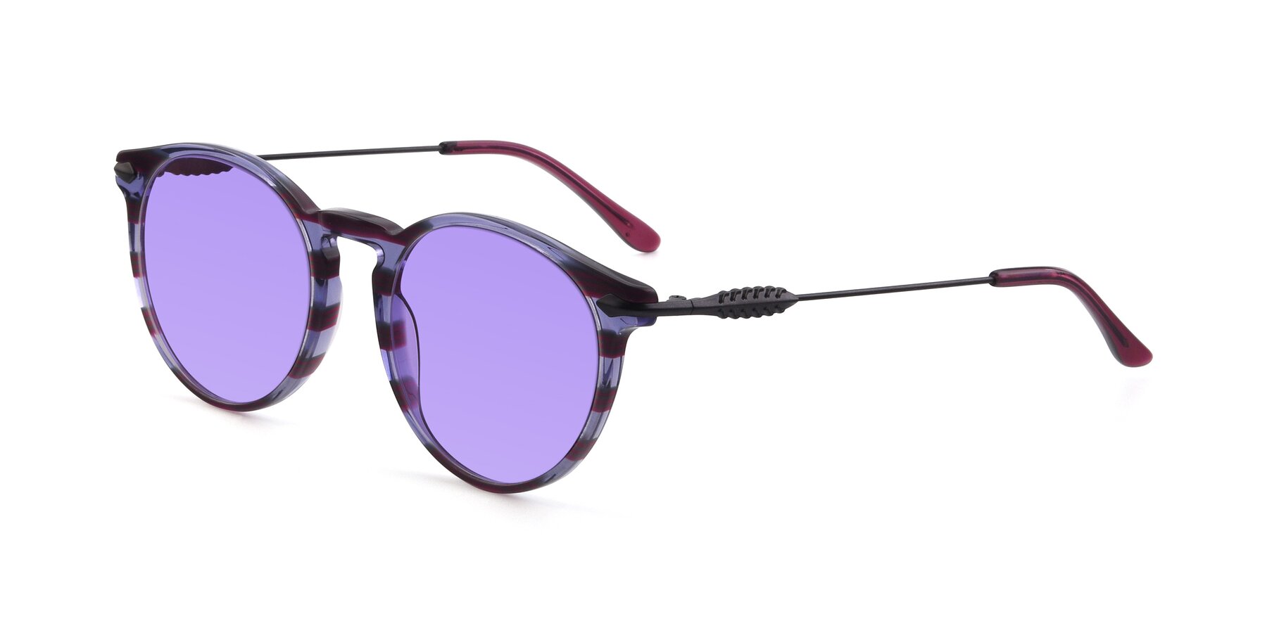 Angle of 17660 in Stripe Purple with Medium Purple Tinted Lenses