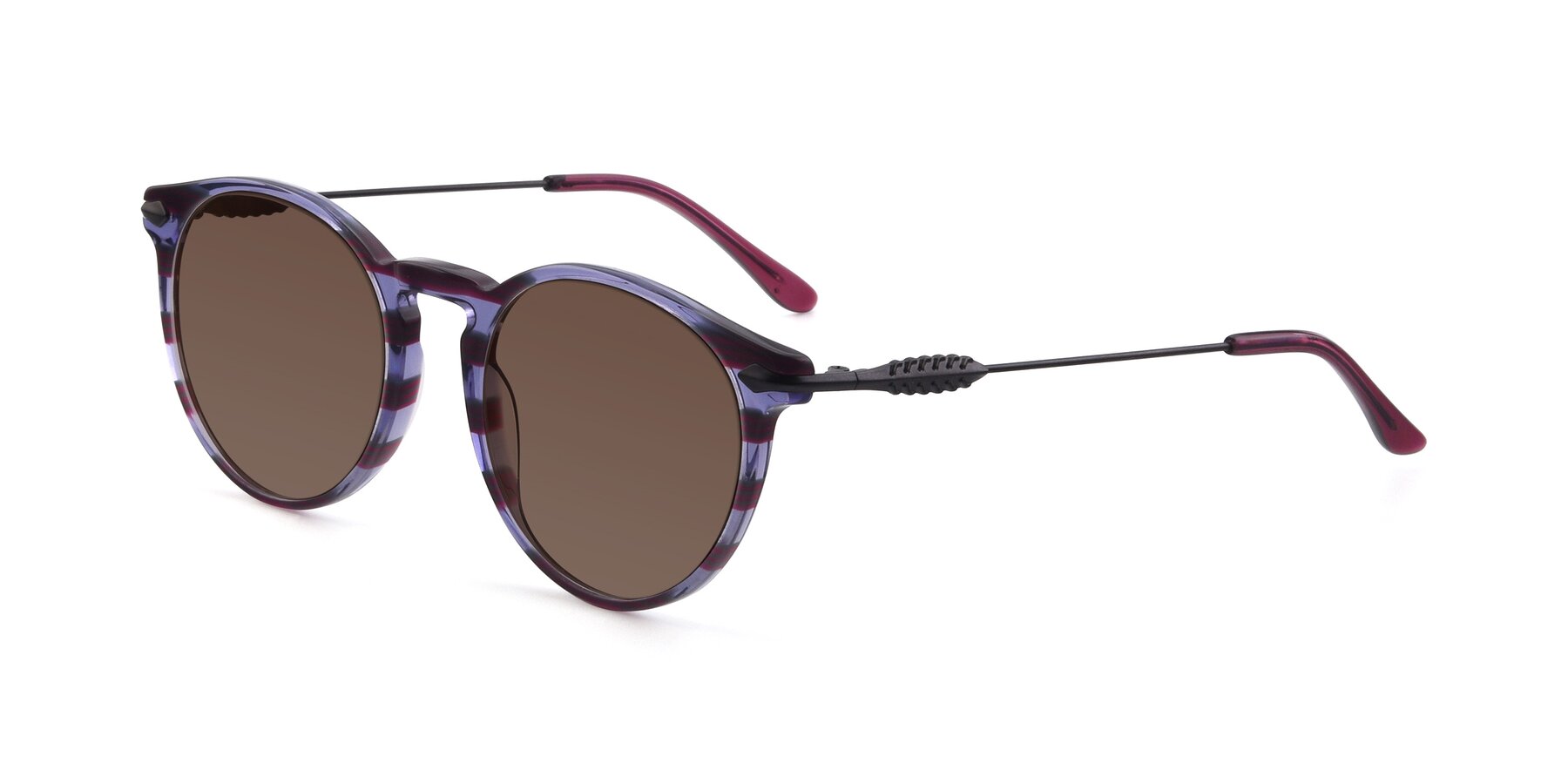 Angle of 17660 in Stripe Purple with Brown Tinted Lenses
