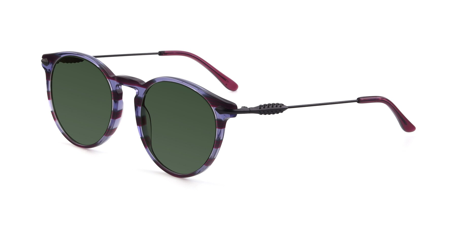 Angle of 17660 in Stripe Purple with Green Tinted Lenses