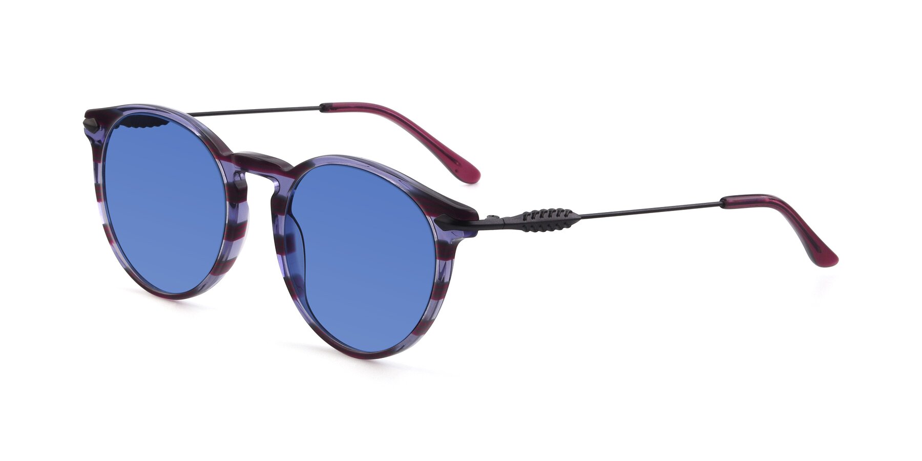 Angle of 17660 in Stripe Purple with Blue Tinted Lenses