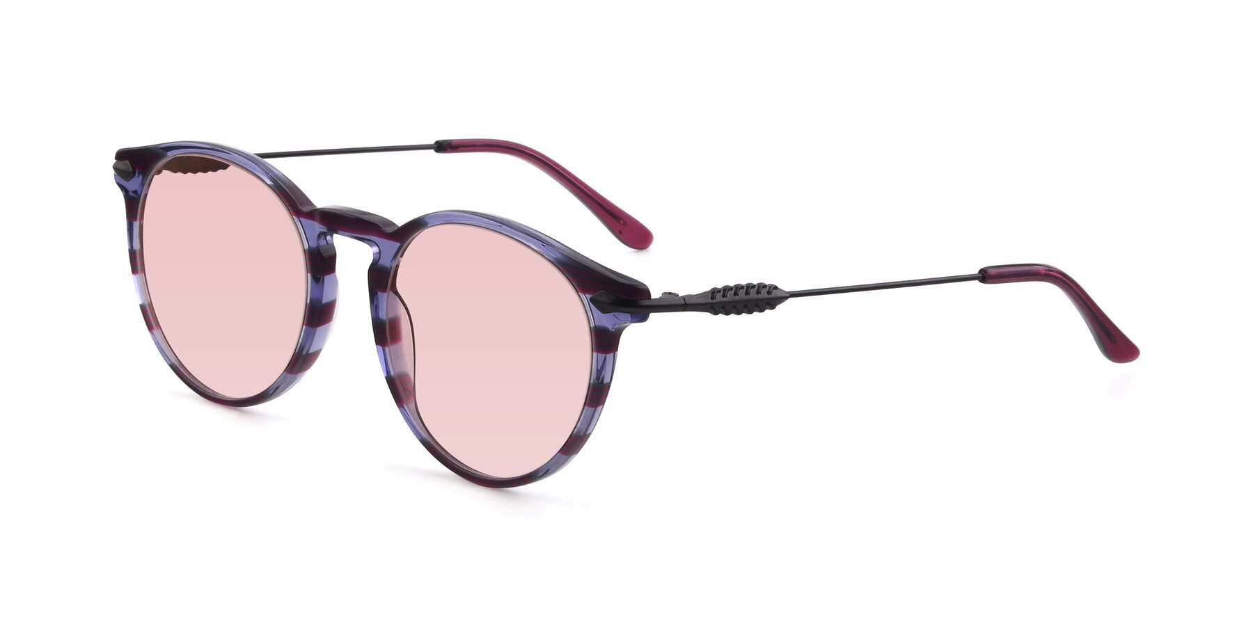 Angle of 17660 in Stripe Purple with Light Garnet Tinted Lenses