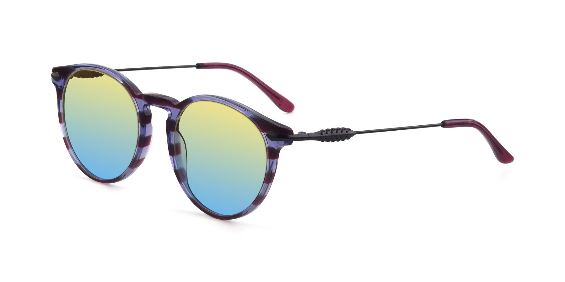 Angle of 17660 in Stripe Purple with Yellow / Blue Gradient Lenses
