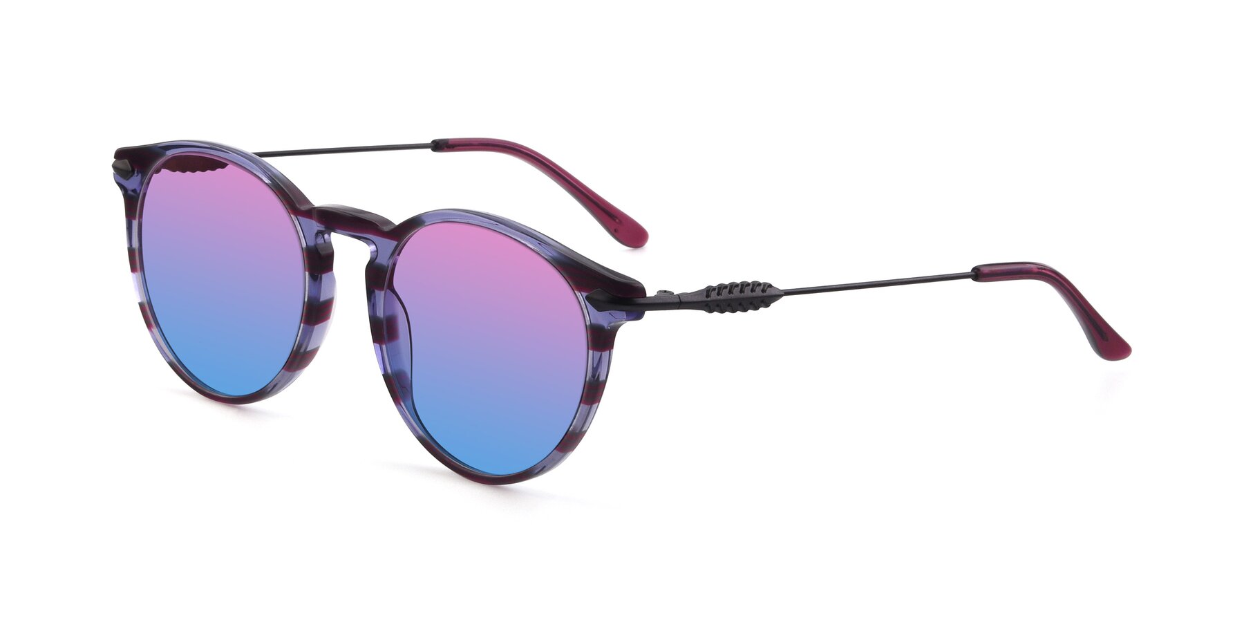 Angle of 17660 in Stripe Purple with Pink / Blue Gradient Lenses
