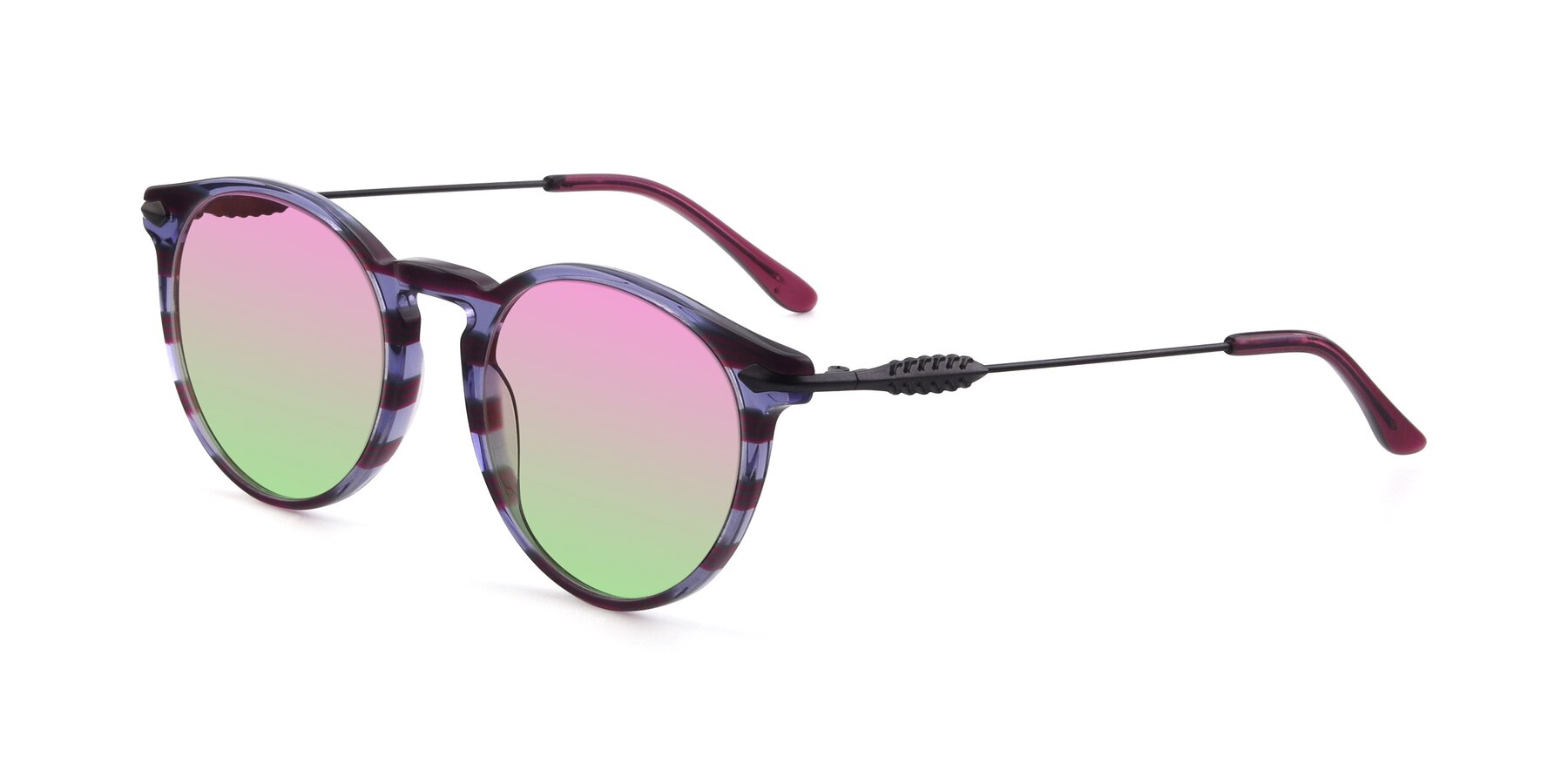 Angle of 17660 in Stripe Purple with Pink / Green Gradient Lenses