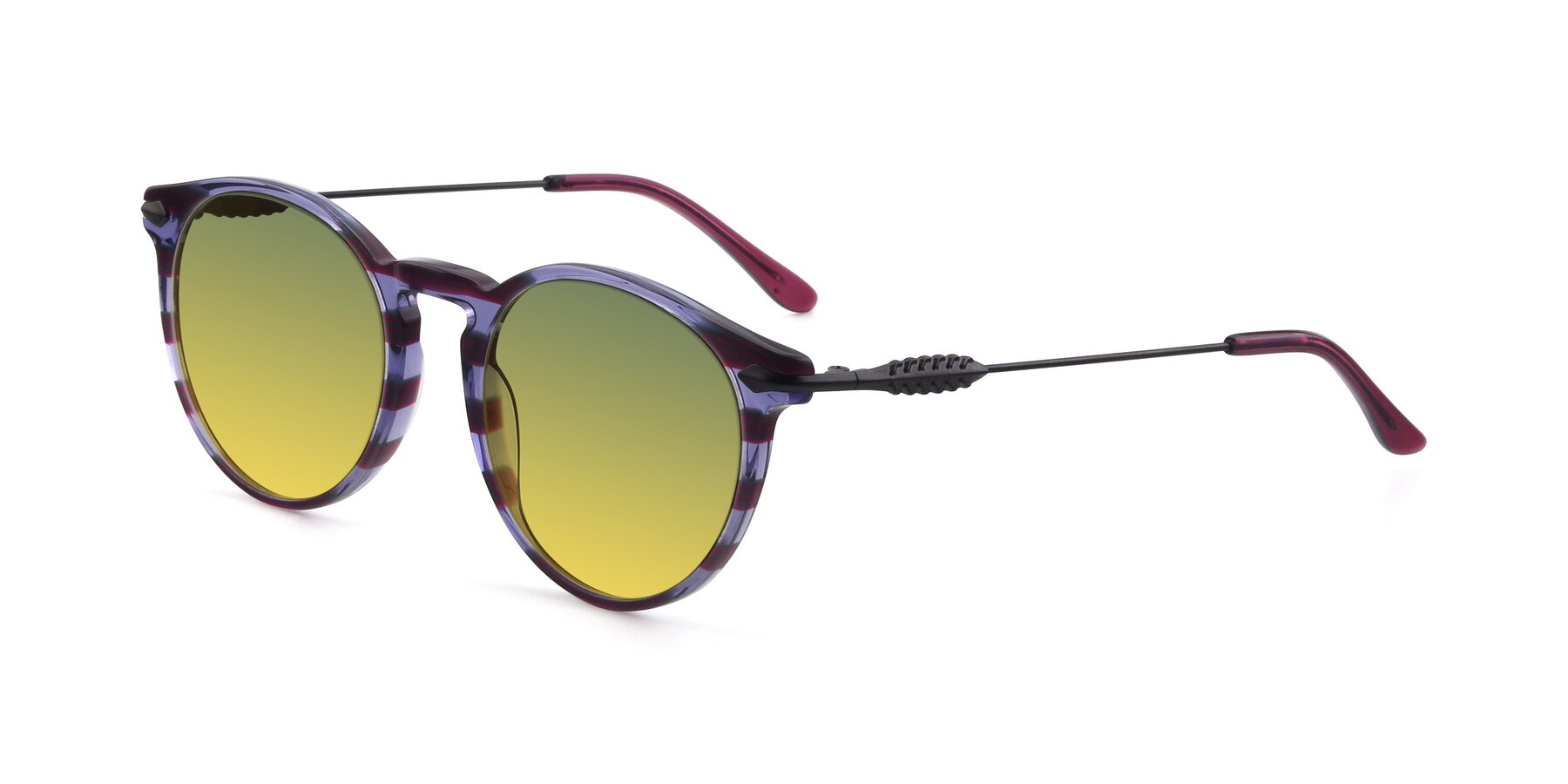 Angle of 17660 in Stripe Purple with Green / Yellow Gradient Lenses