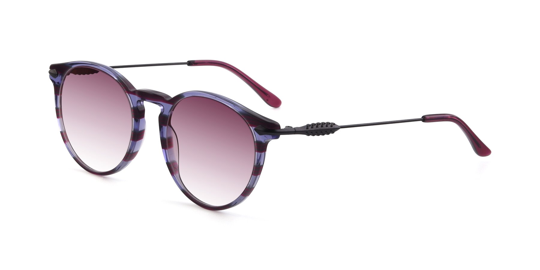 Angle of 17660 in Stripe Purple with Wine Gradient Lenses