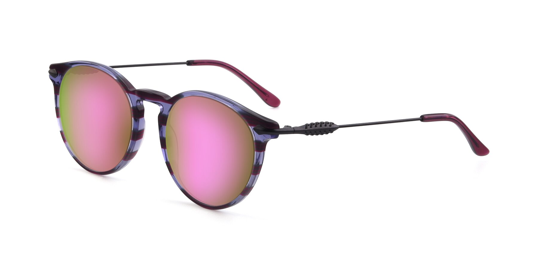 Angle of 17660 in Stripe Purple with Pink Mirrored Lenses