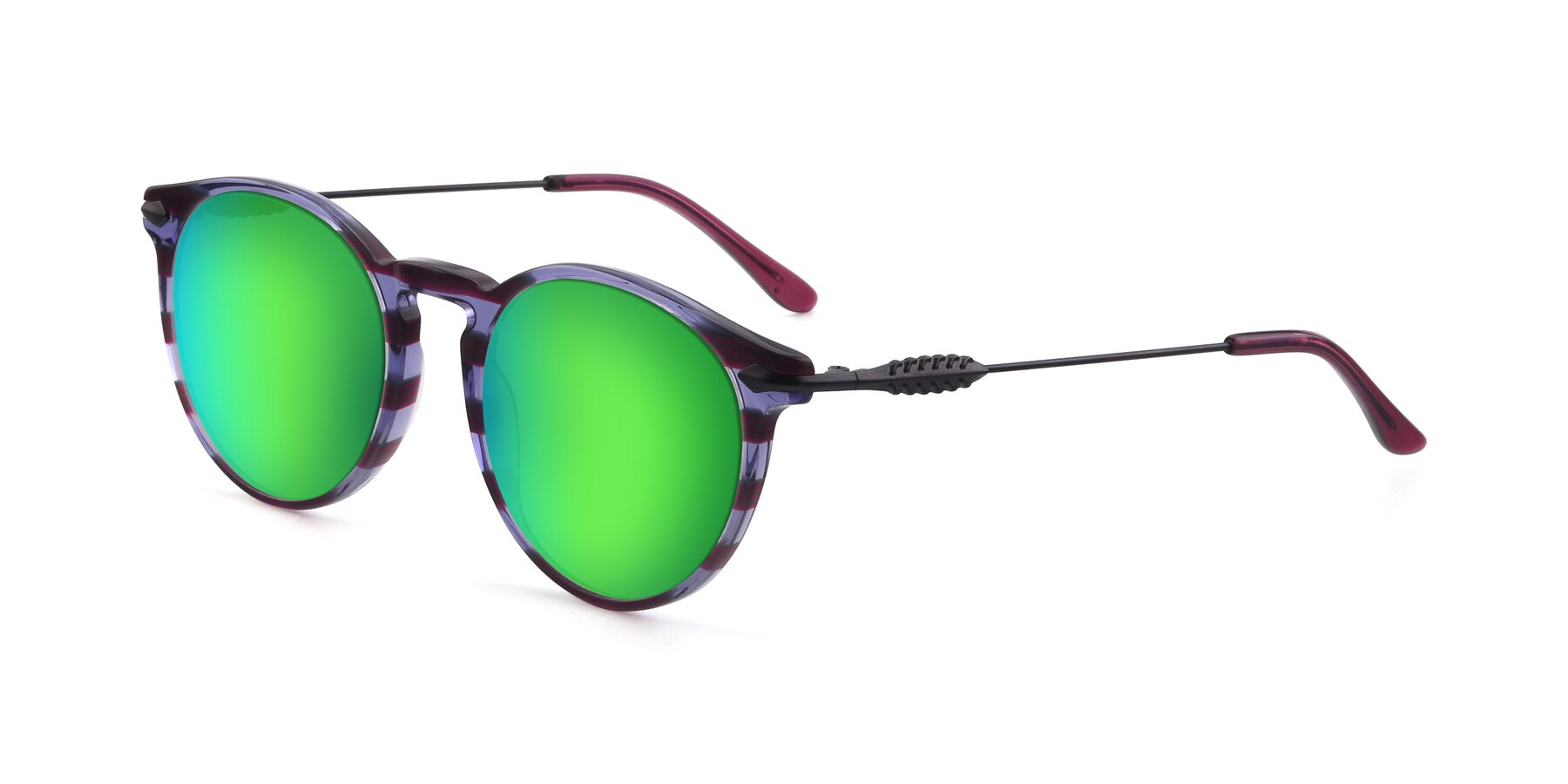 Angle of 17660 in Stripe Purple with Green Mirrored Lenses