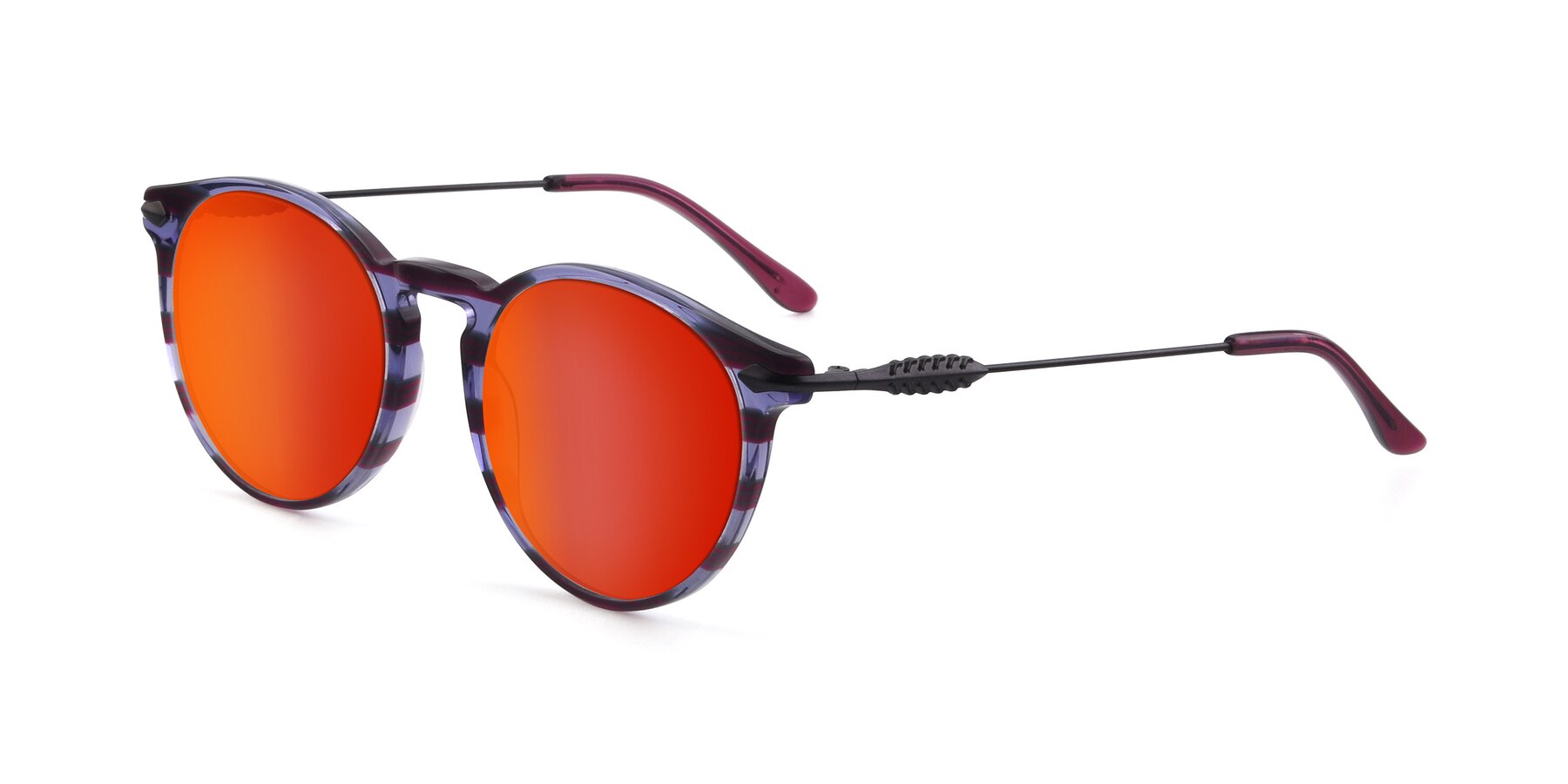 Angle of 17660 in Stripe Purple with Red Gold Mirrored Lenses