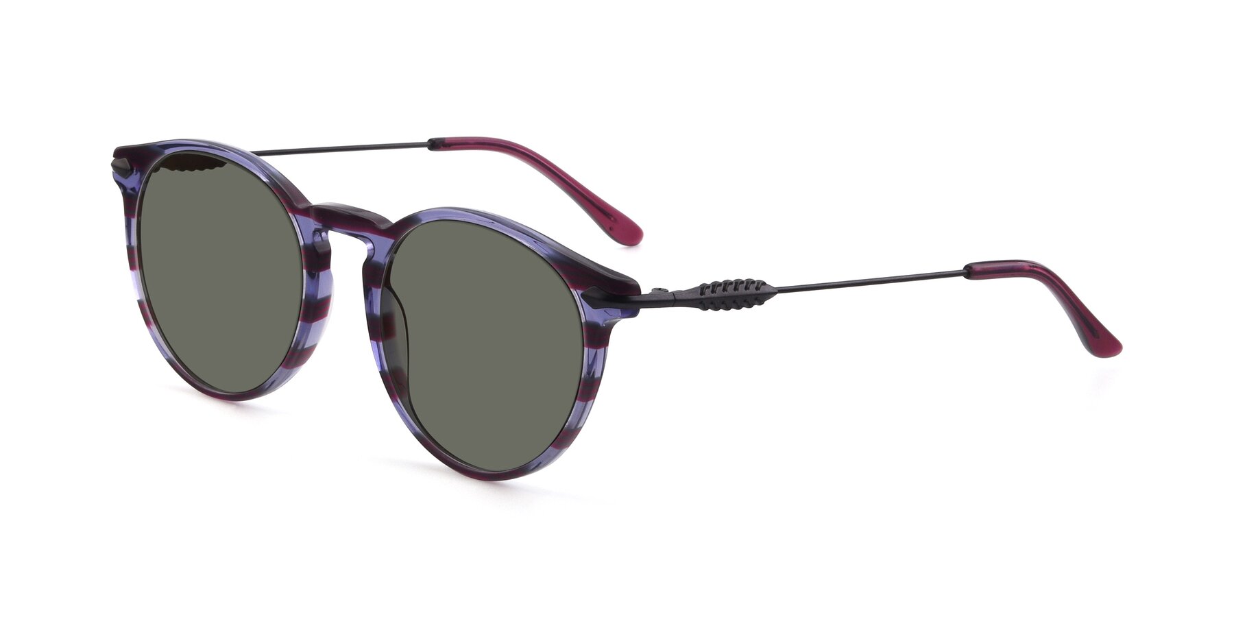 Angle of 17660 in Stripe Purple with Gray Polarized Lenses