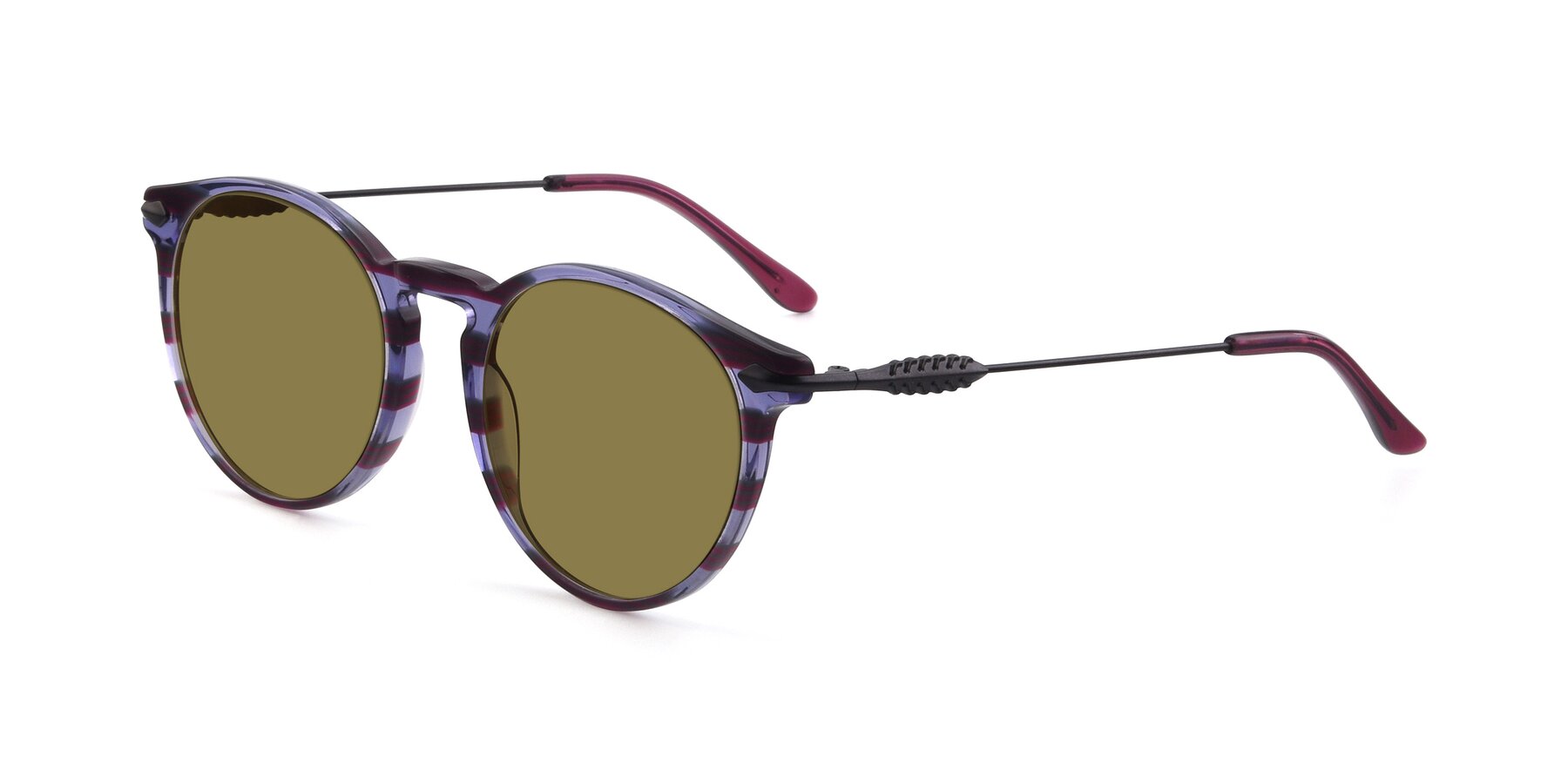 Angle of 17660 in Stripe Purple with Brown Polarized Lenses