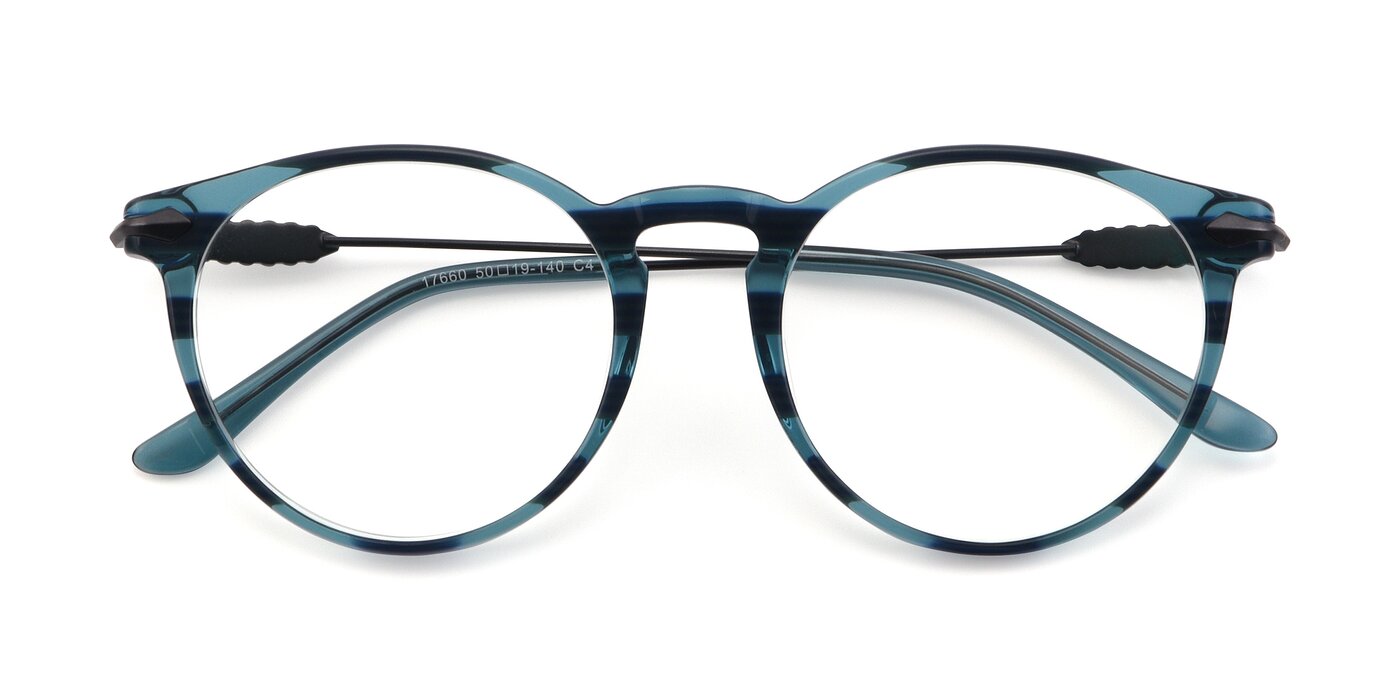 17660 - Stripe Blue Eyeglasses