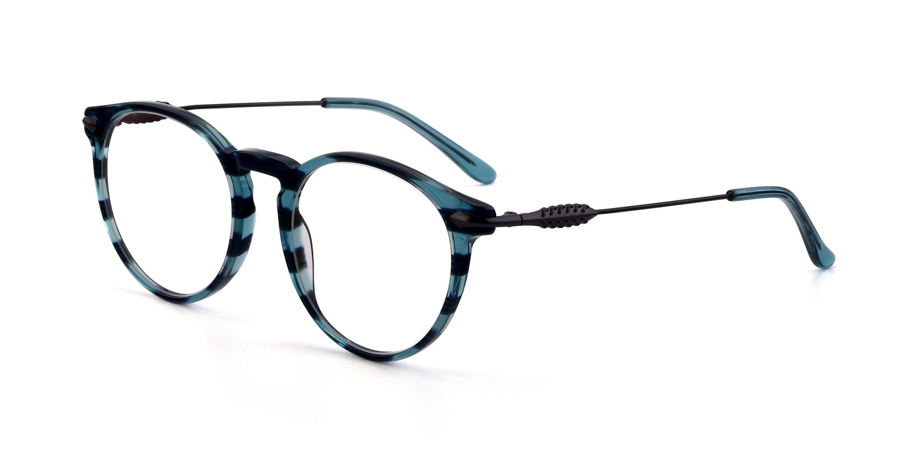 Angle of 17660 in Stripe Blue with Clear Eyeglass Lenses