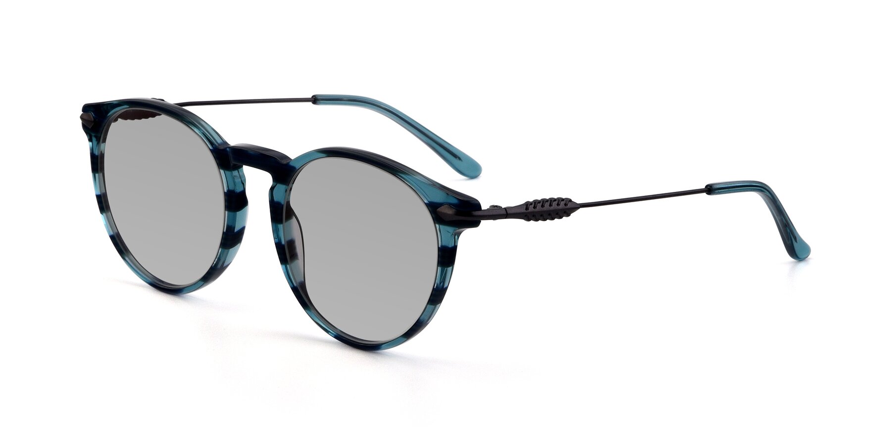 Angle of 17660 in Stripe Blue with Light Gray Tinted Lenses