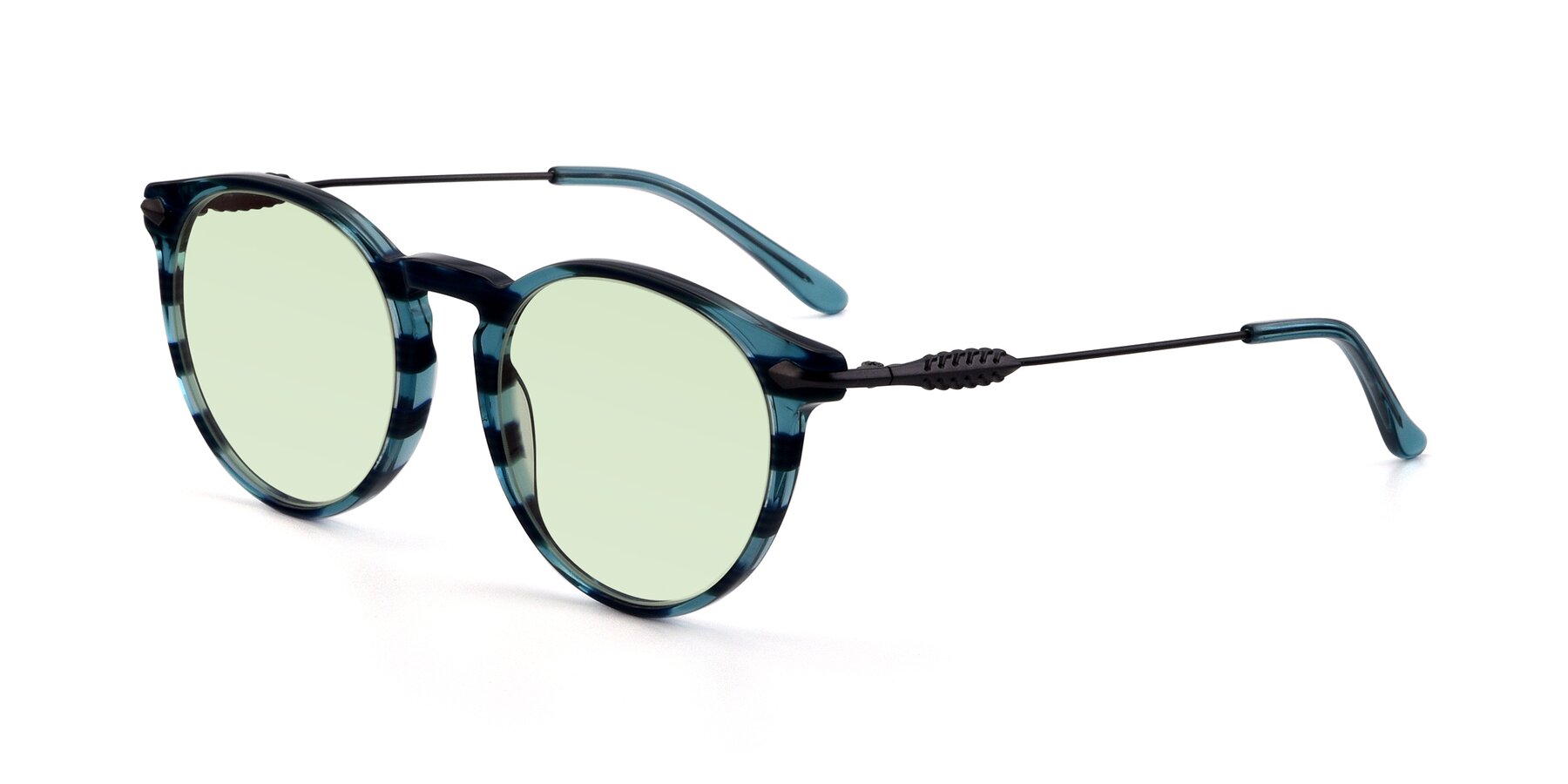 Angle of 17660 in Stripe Blue with Light Green Tinted Lenses