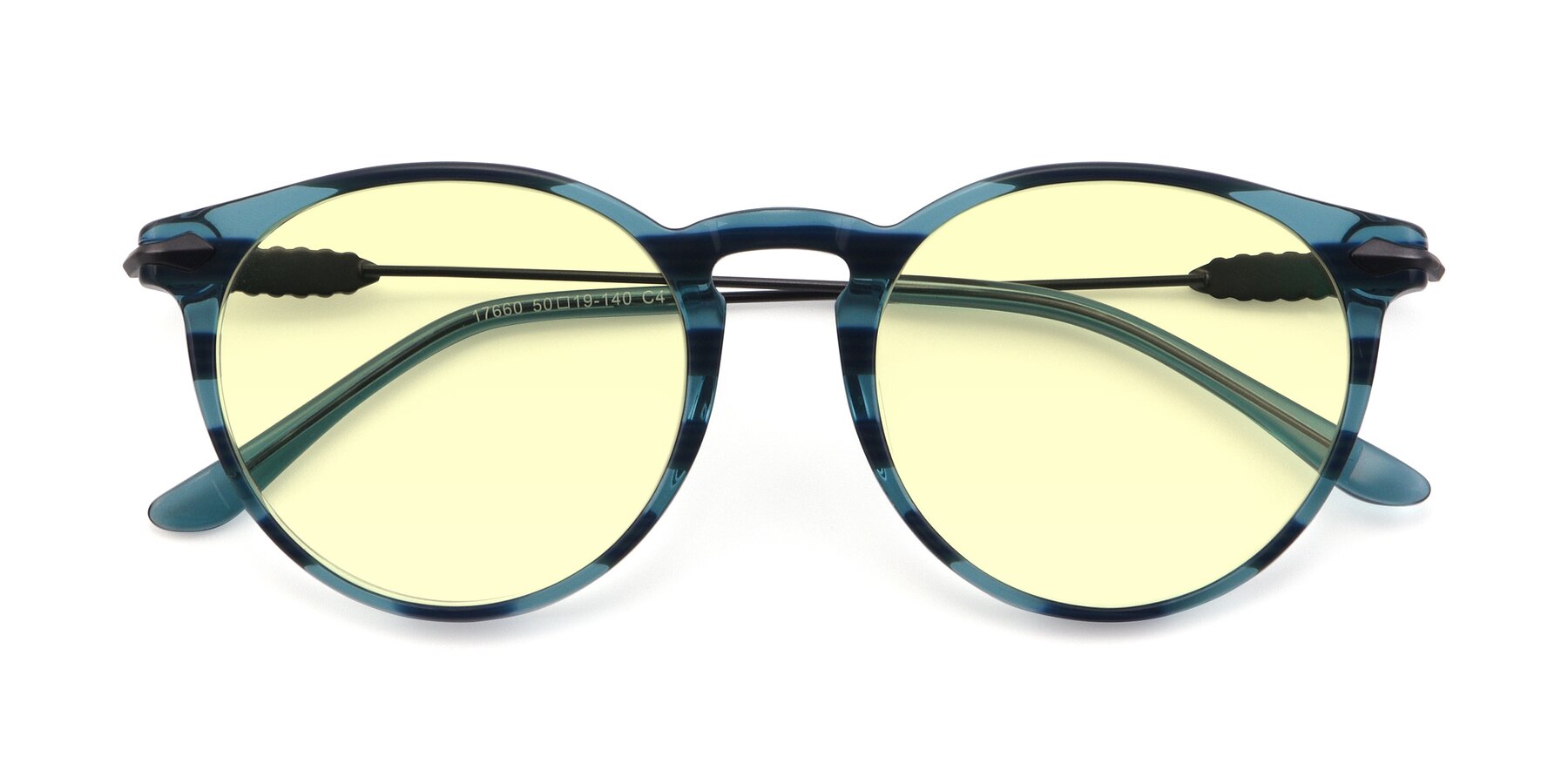 Folded Front of 17660 in Stripe Blue with Light Yellow Tinted Lenses
