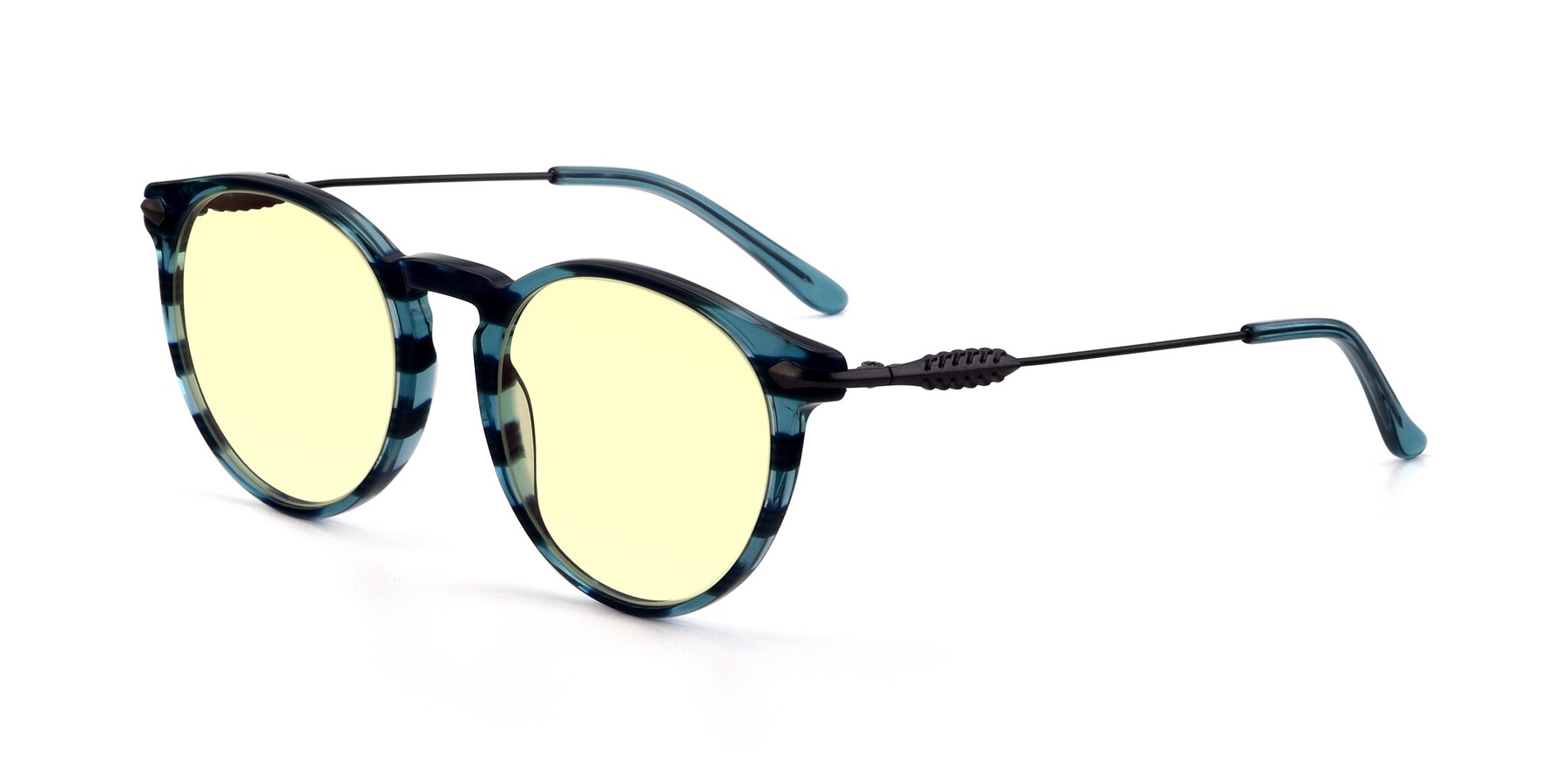 Angle of 17660 in Stripe Blue with Light Yellow Tinted Lenses