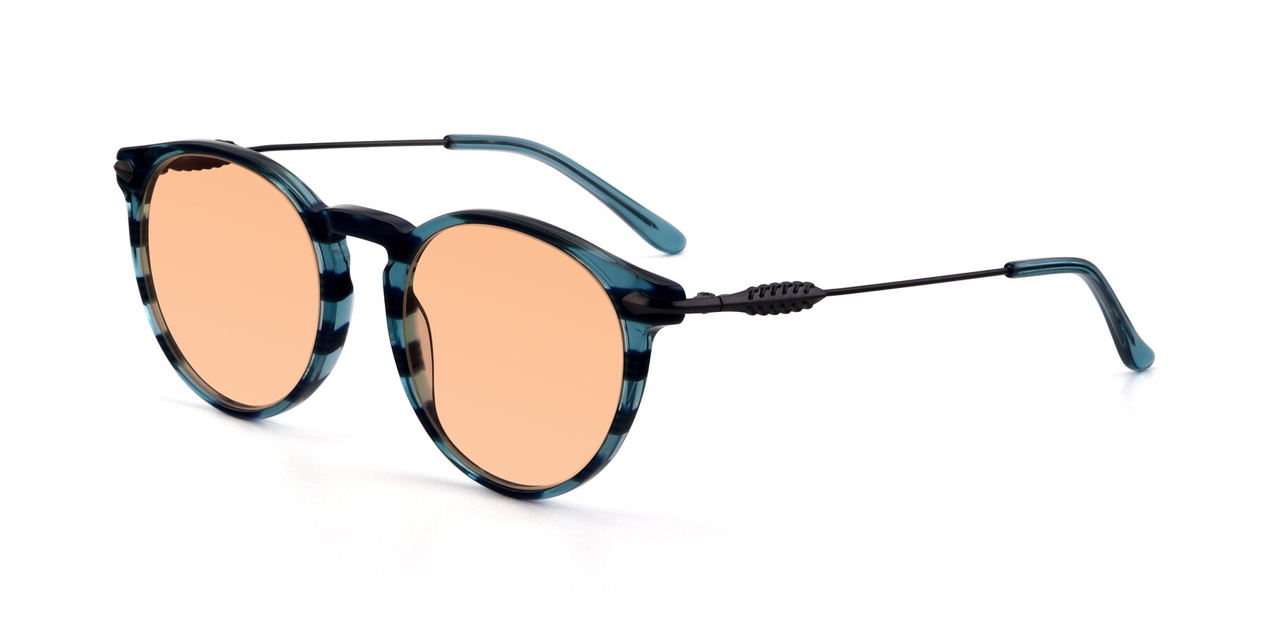 Angle of 17660 in Stripe Blue with Light Orange Tinted Lenses