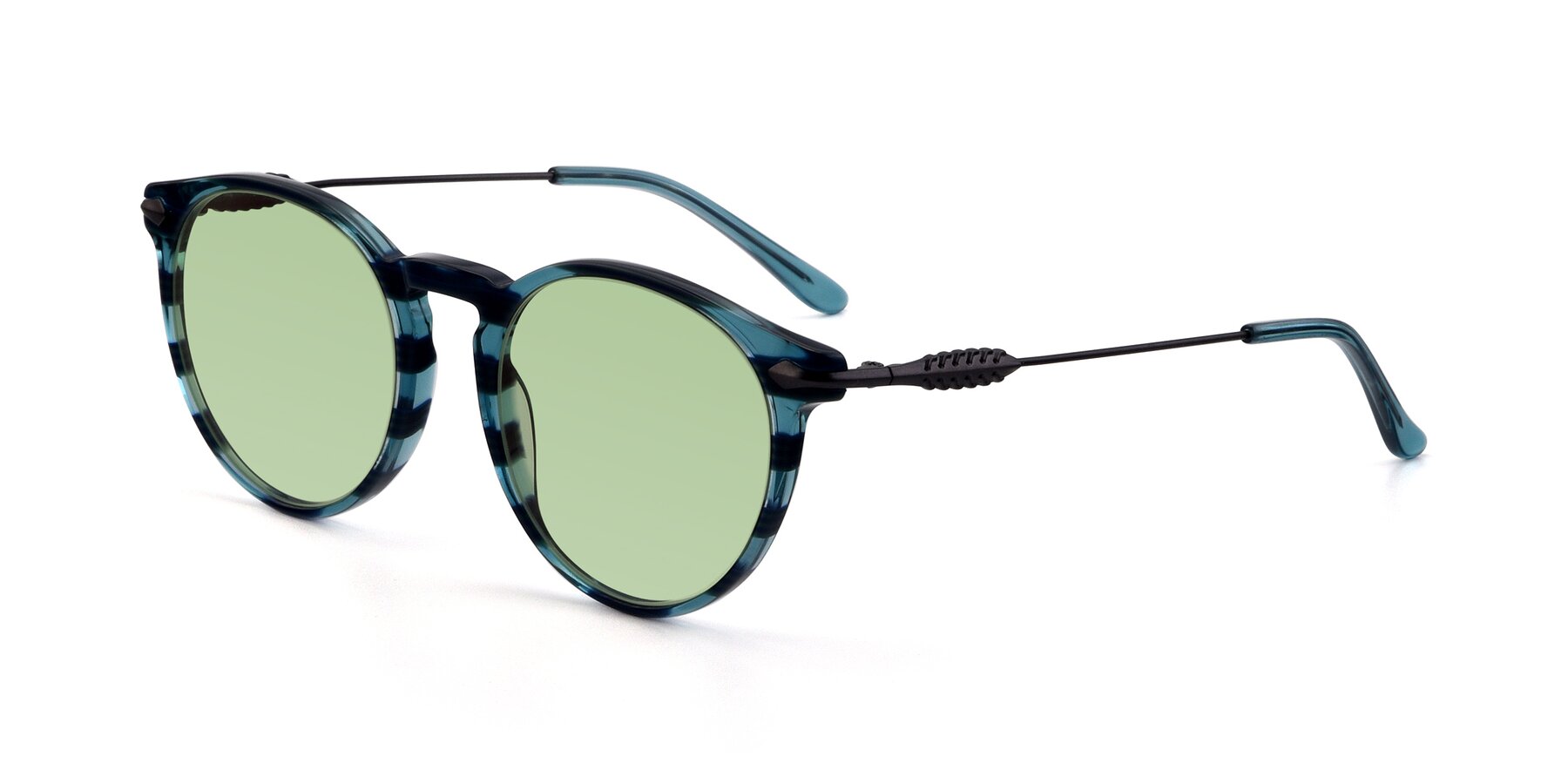 Angle of 17660 in Stripe Blue with Medium Green Tinted Lenses