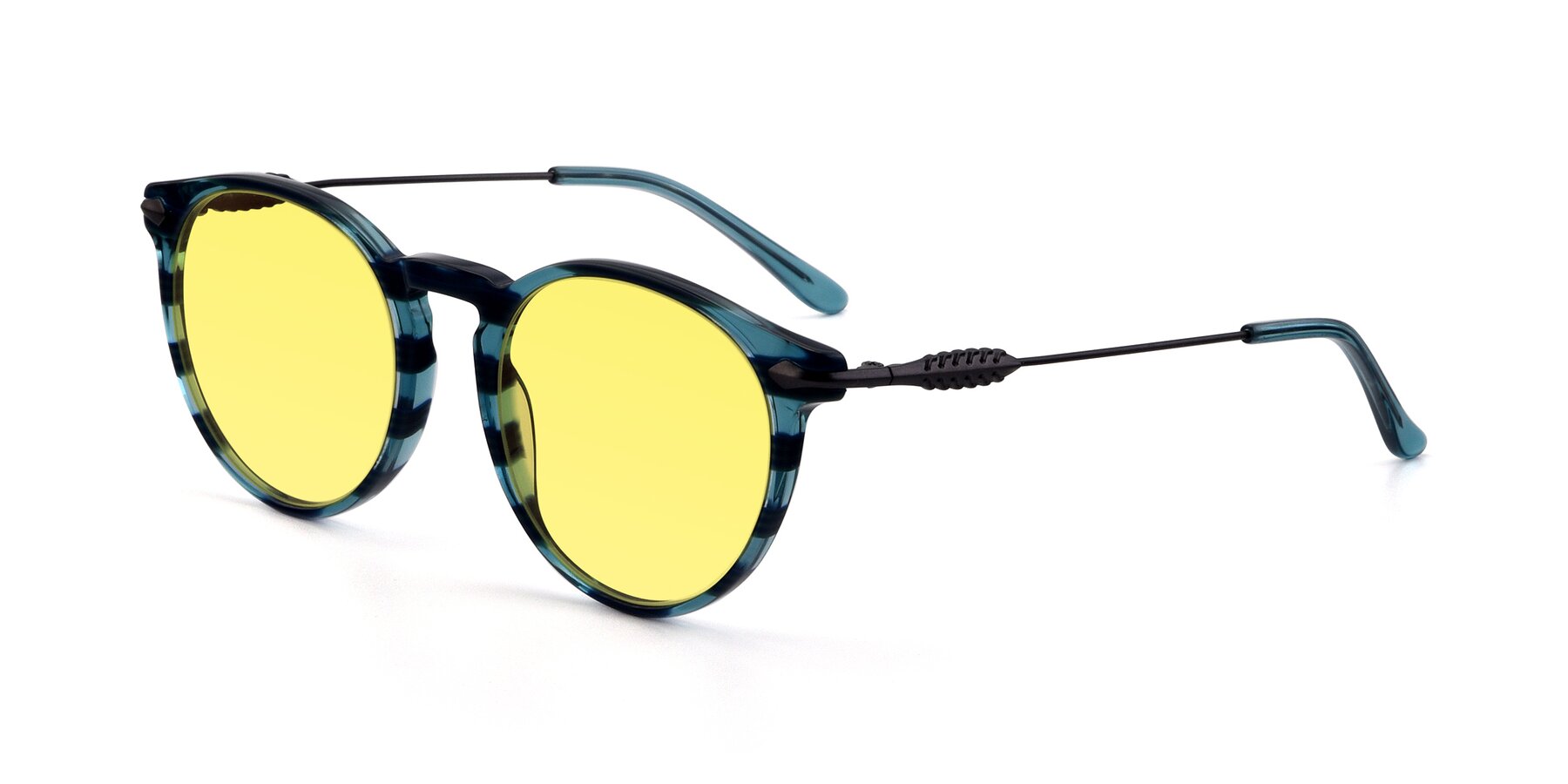 Angle of 17660 in Stripe Blue with Medium Yellow Tinted Lenses