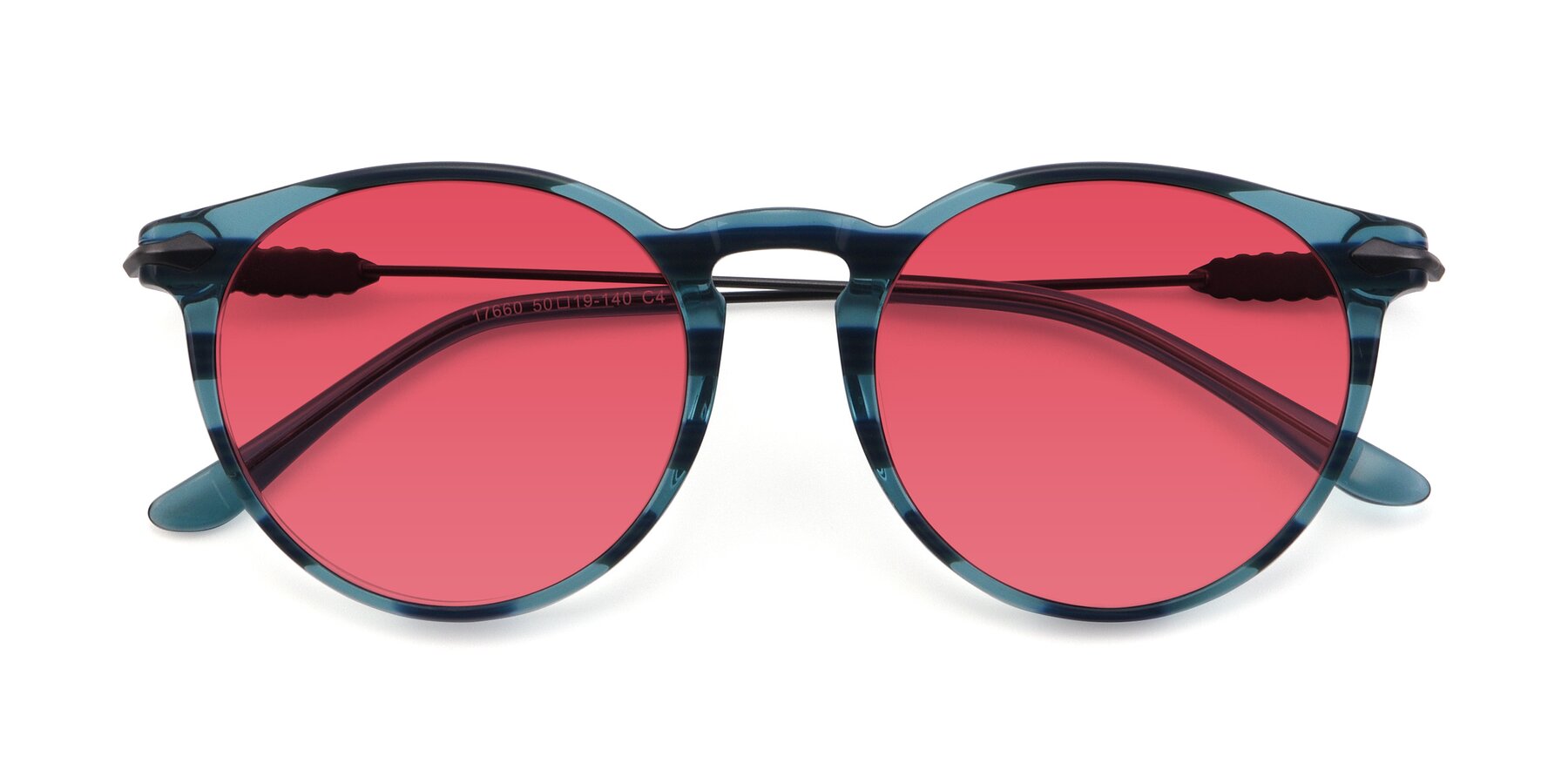 Folded Front of 17660 in Stripe Blue with Red Tinted Lenses