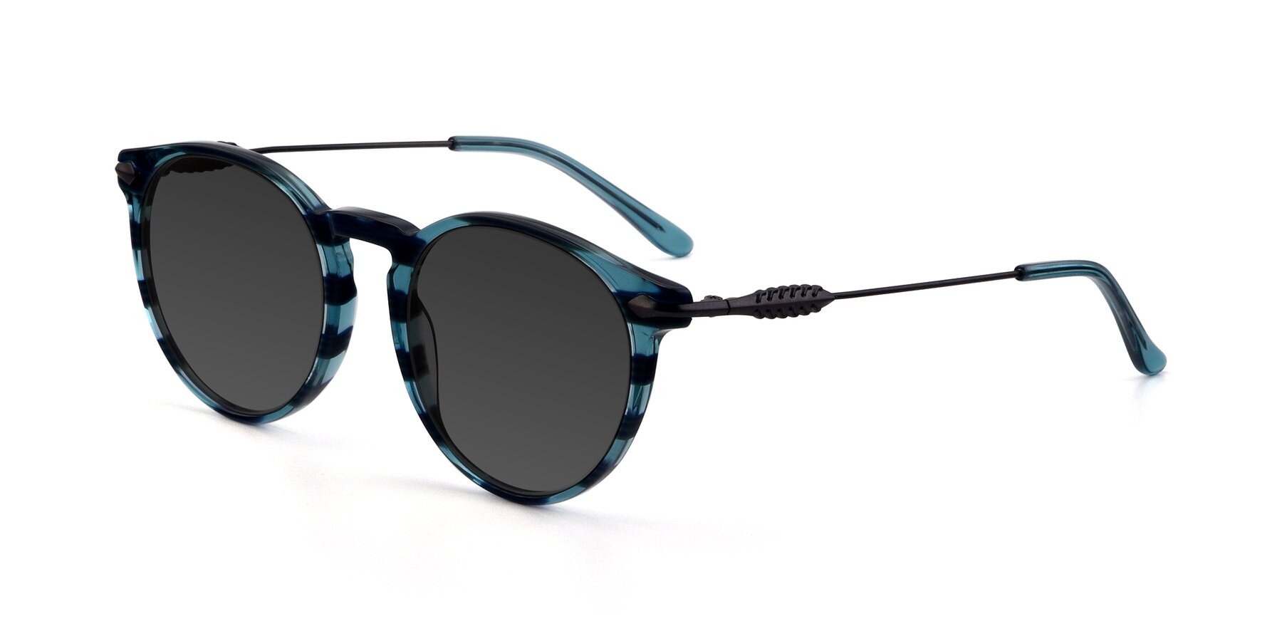 Angle of 17660 in Stripe Blue with Gray Tinted Lenses