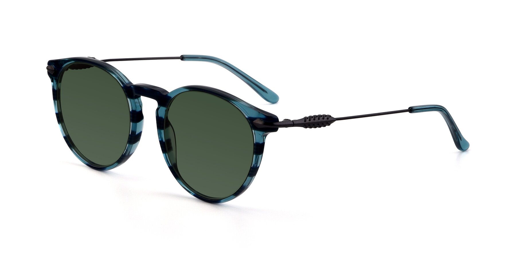 Angle of 17660 in Stripe Blue with Green Tinted Lenses