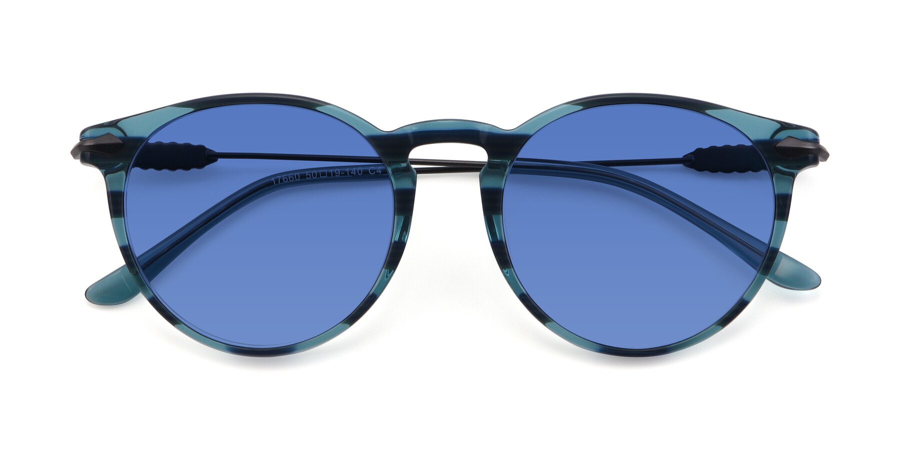 Folded Front of 17660 in Stripe Blue with Blue Tinted Lenses