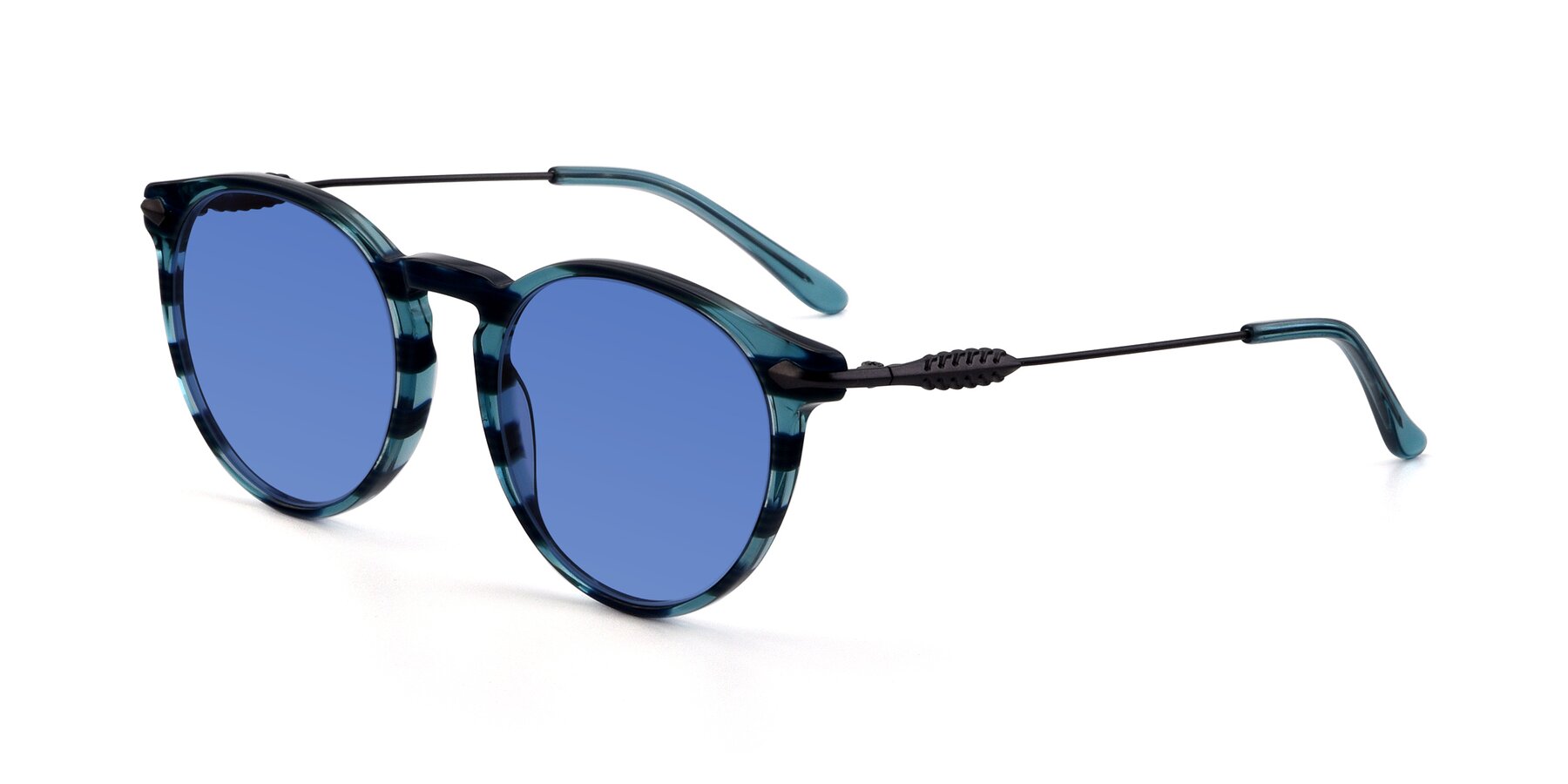 Angle of 17660 in Stripe Blue with Blue Tinted Lenses