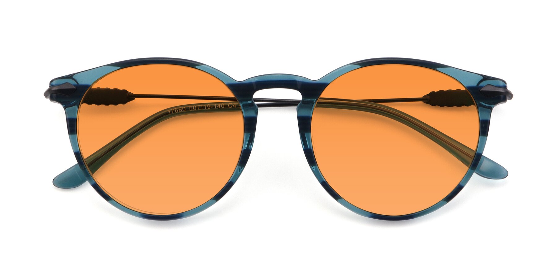 Folded Front of 17660 in Stripe Blue with Orange Tinted Lenses