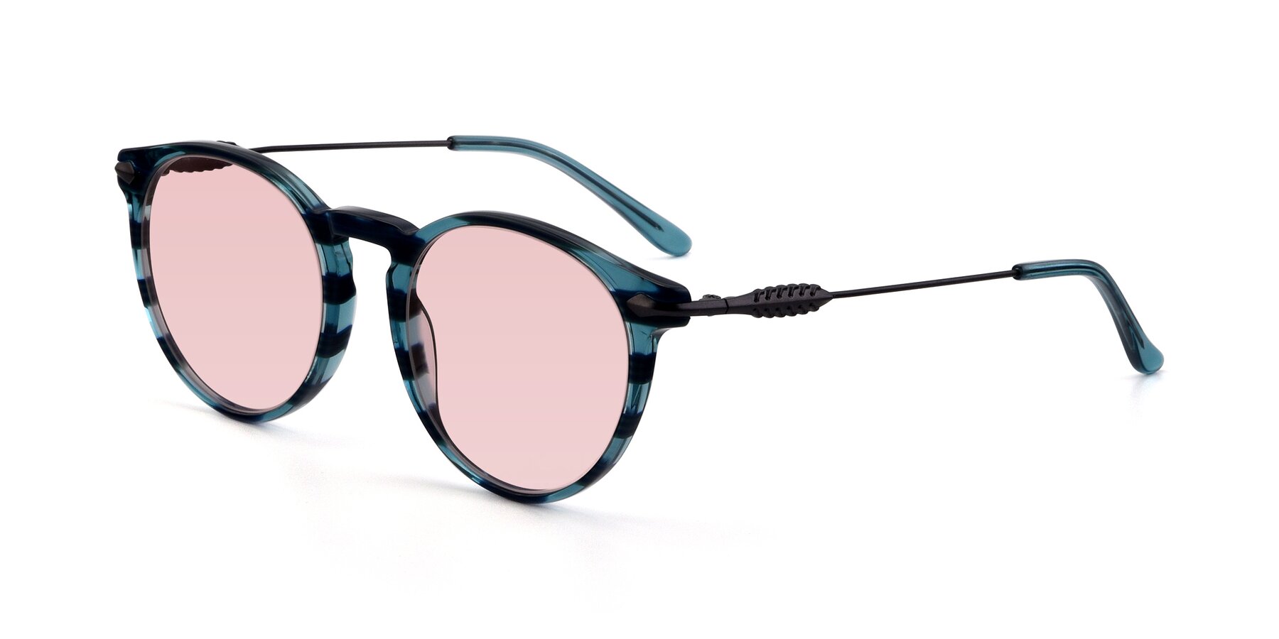 Angle of 17660 in Stripe Blue with Light Garnet Tinted Lenses