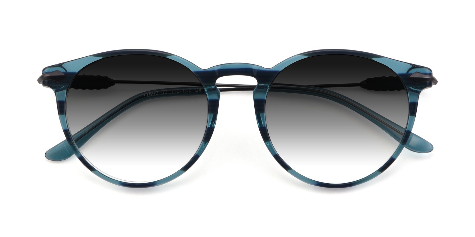 Folded Front of 17660 in Stripe Blue with Gray Gradient Lenses