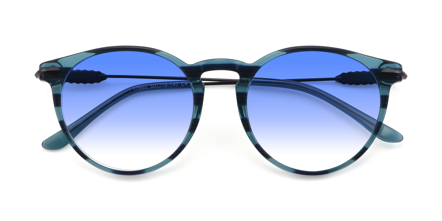Folded Front of 17660 in Stripe Blue with Blue Gradient Lenses