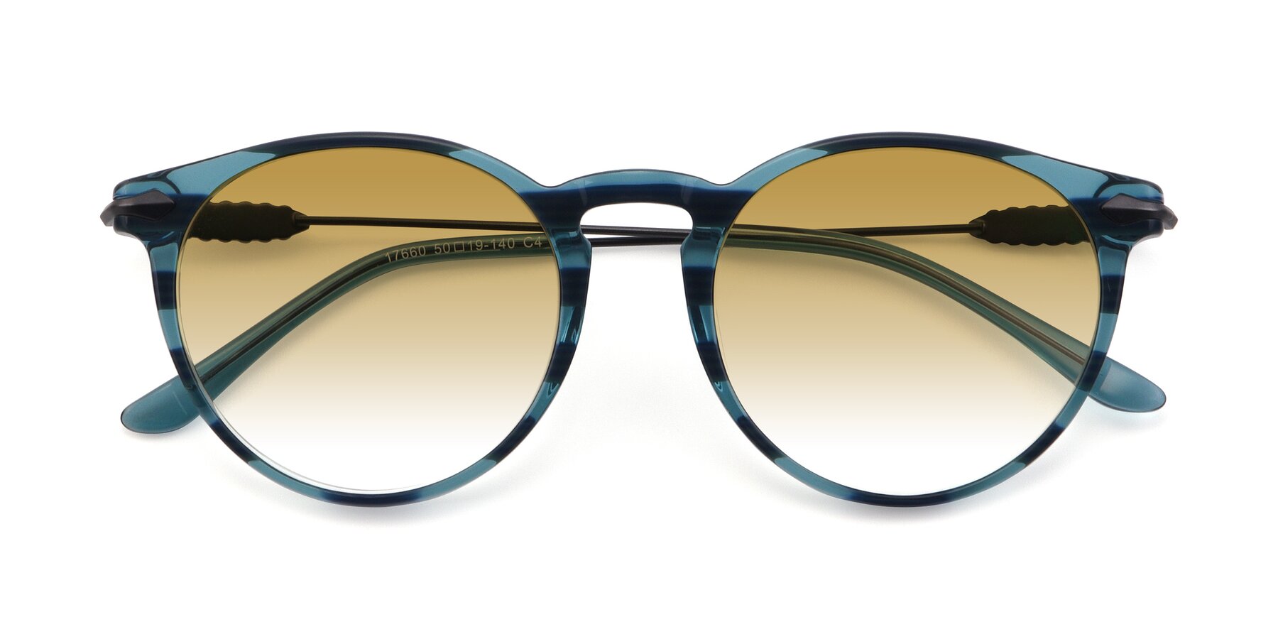 Folded Front of 17660 in Stripe Blue with Champagne Gradient Lenses