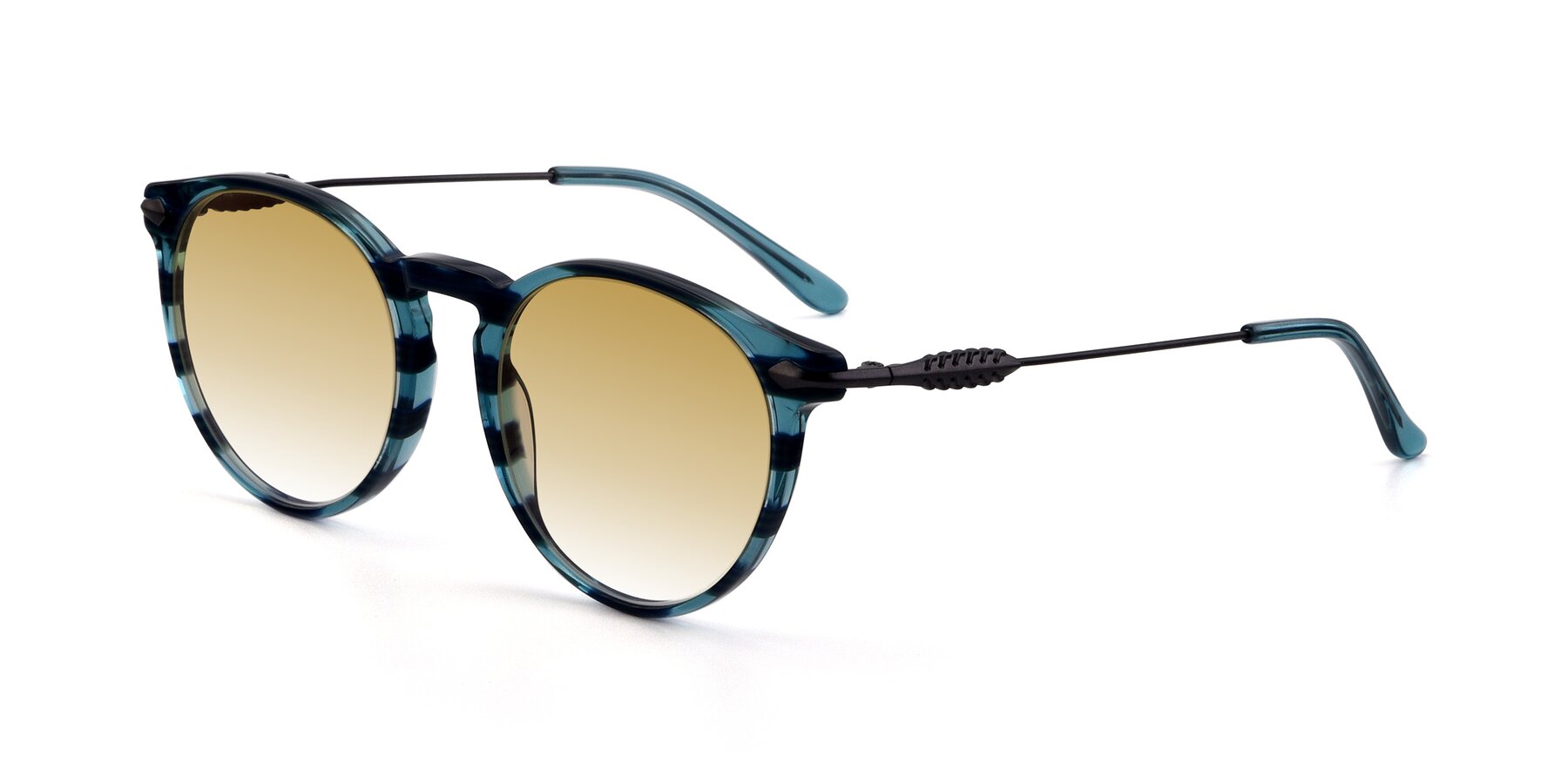 Angle of 17660 in Stripe Blue with Champagne Gradient Lenses