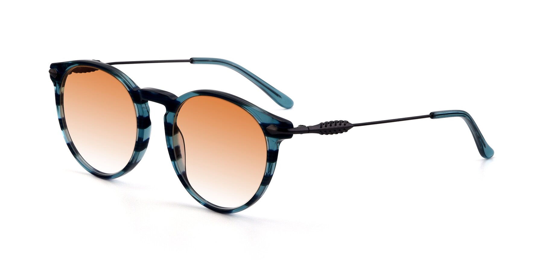 Angle of 17660 in Stripe Blue with Orange Gradient Lenses