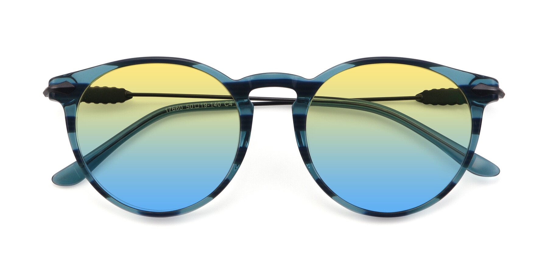 Folded Front of 17660 in Stripe Blue with Yellow / Blue Gradient Lenses