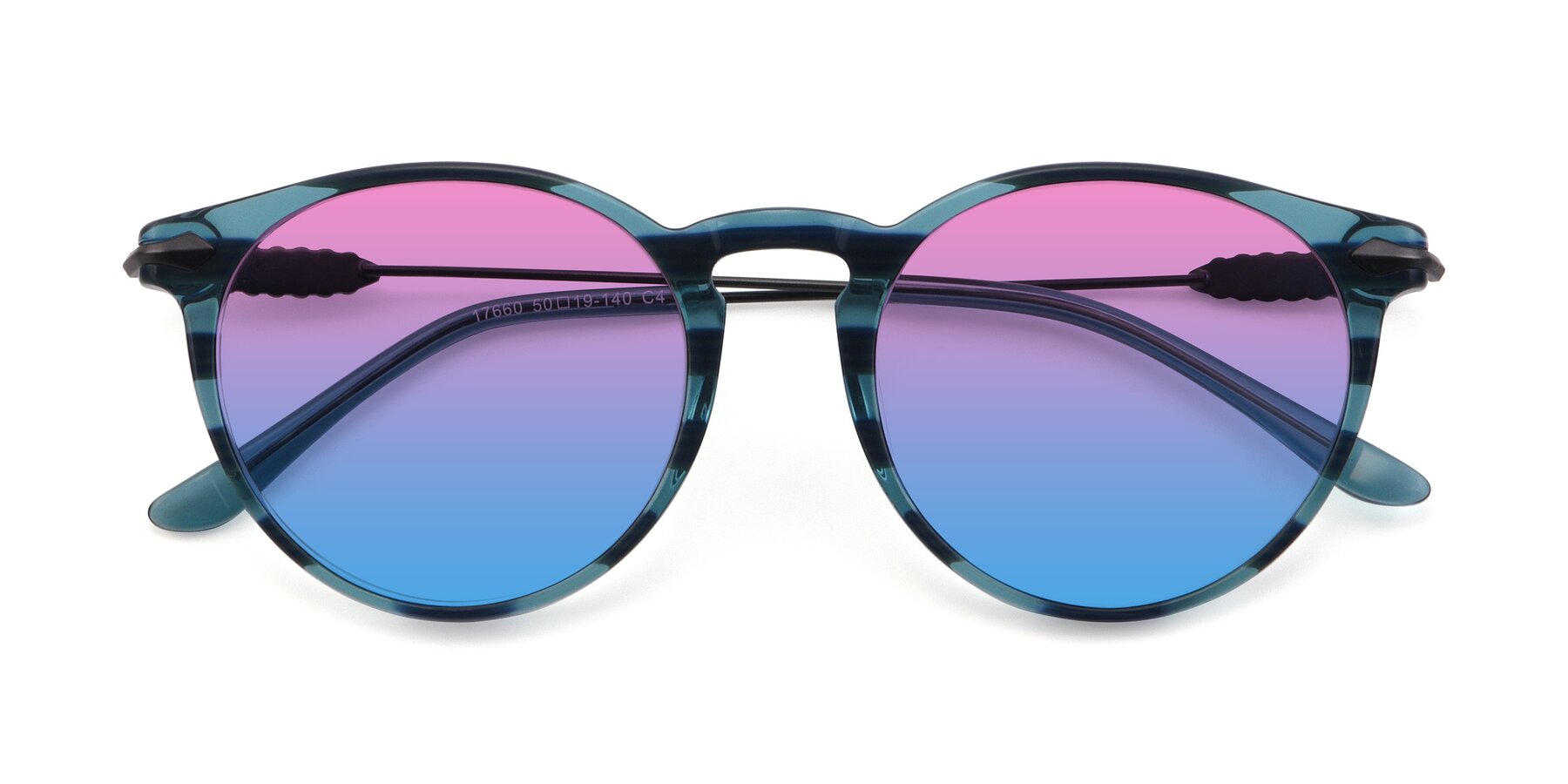 Folded Front of 17660 in Stripe Blue with Pink / Blue Gradient Lenses