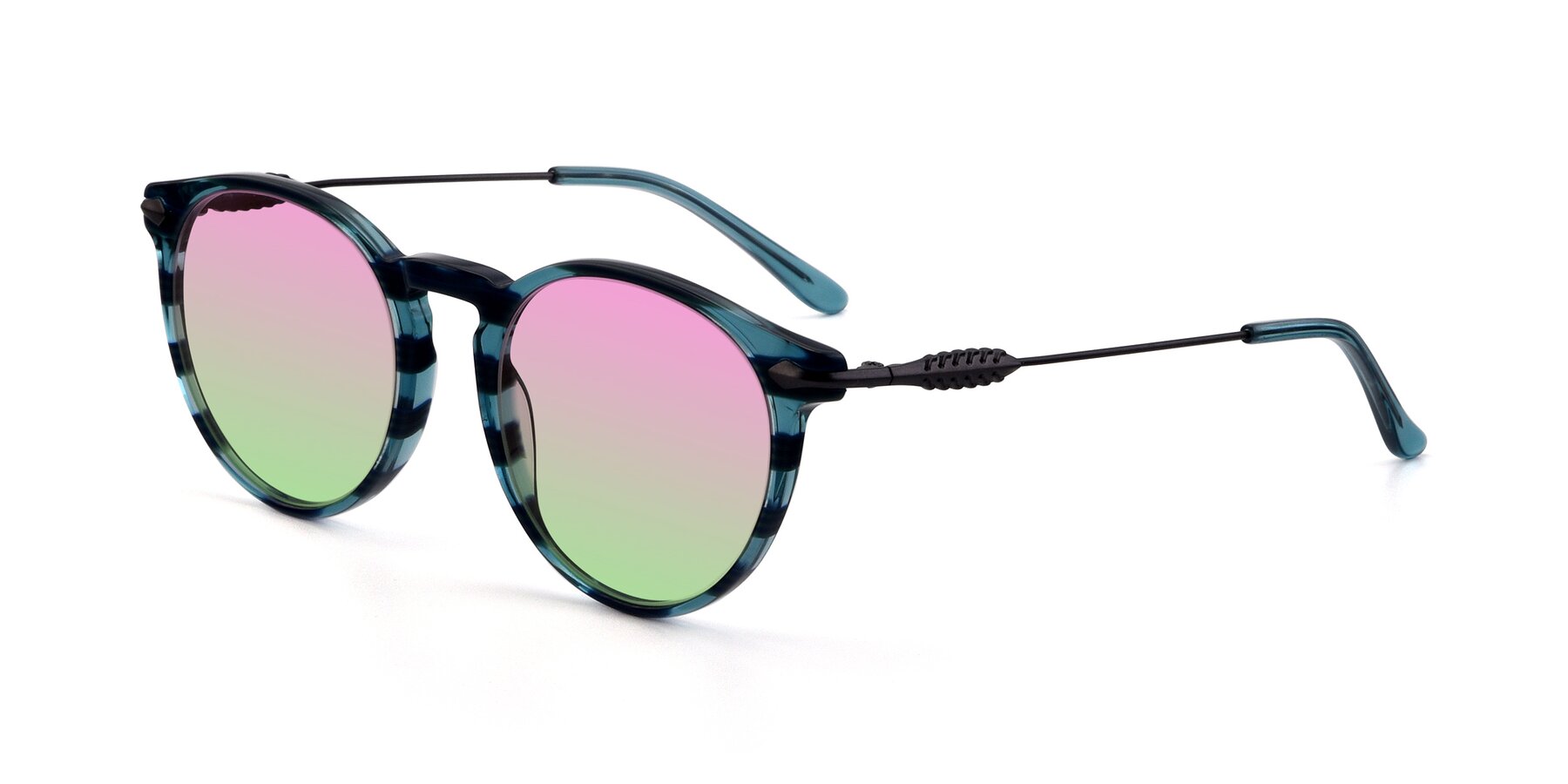 Angle of 17660 in Stripe Blue with Pink / Green Gradient Lenses