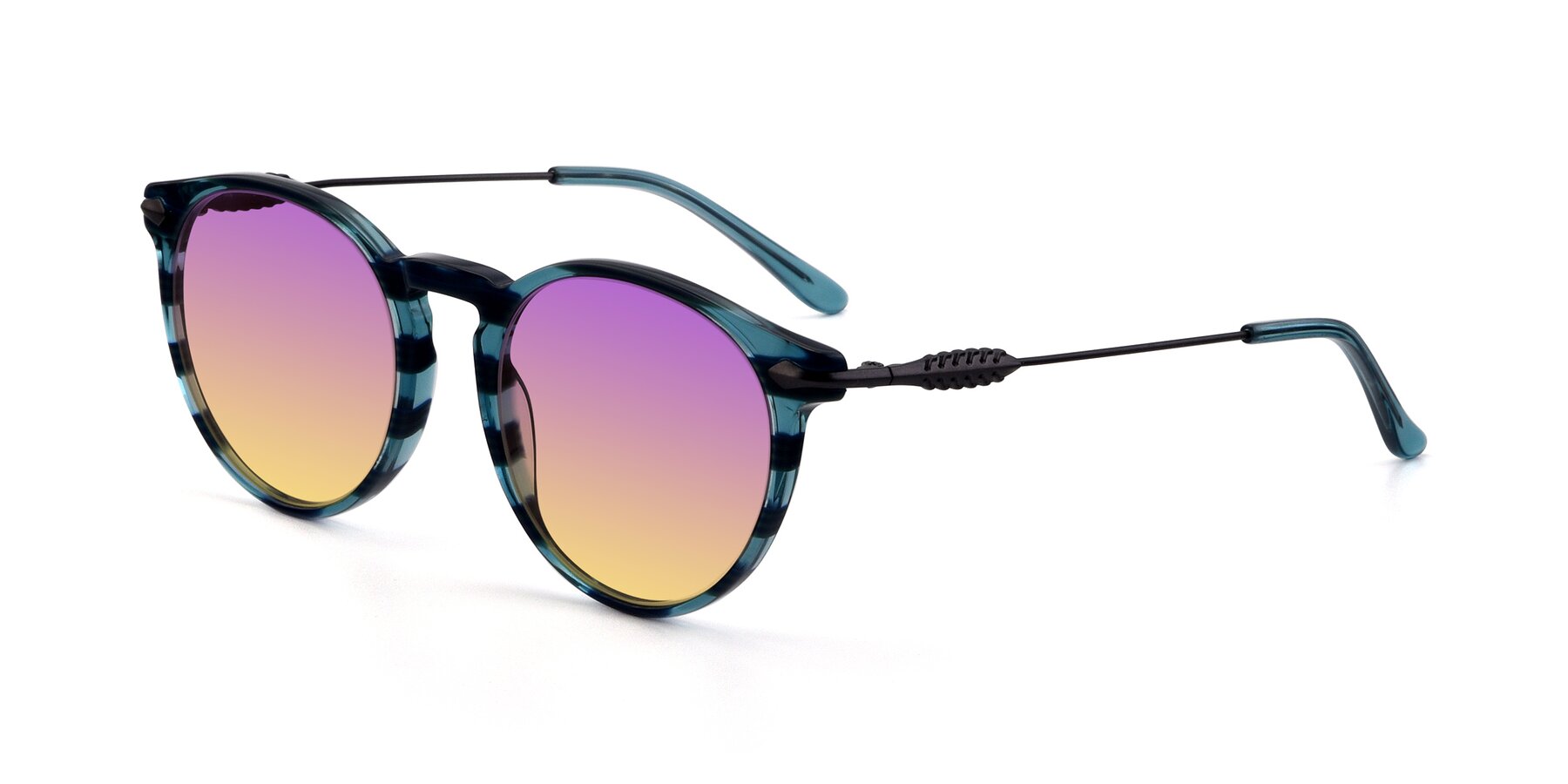 Angle of 17660 in Stripe Blue with Purple / Yellow Gradient Lenses
