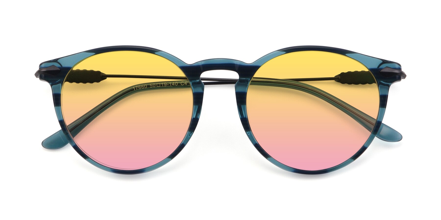 Folded Front of 17660 in Stripe Blue with Yellow / Pink Gradient Lenses