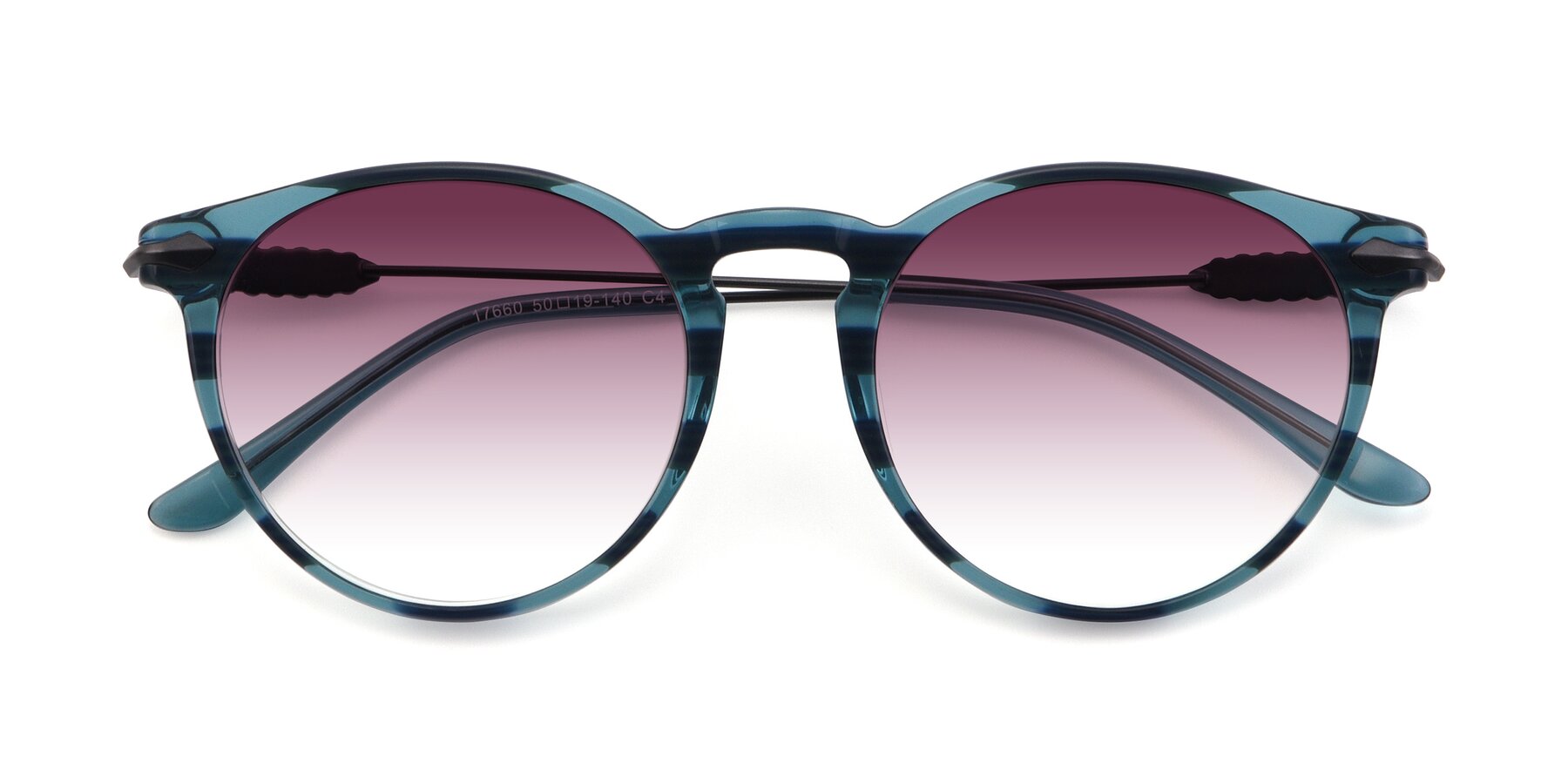 Folded Front of 17660 in Stripe Blue with Wine Gradient Lenses