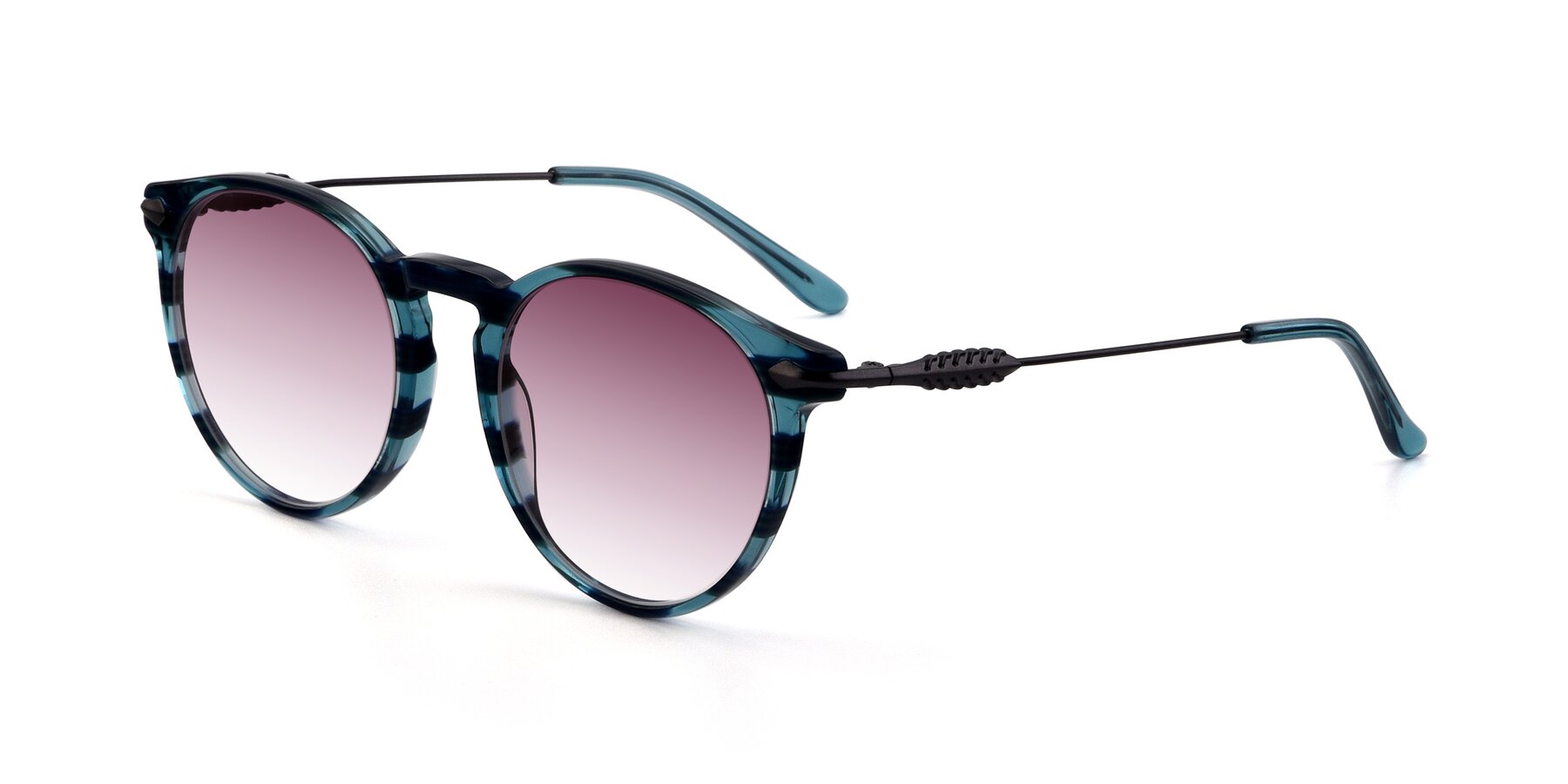 Angle of 17660 in Stripe Blue with Wine Gradient Lenses